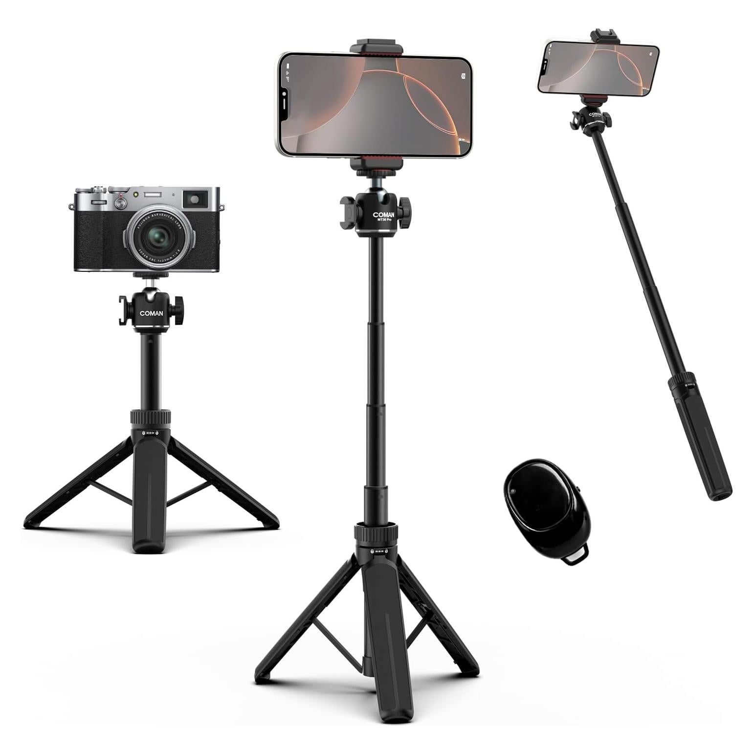 Trípode Extensible COMAN MT30-Pro para Teléfono 61cm