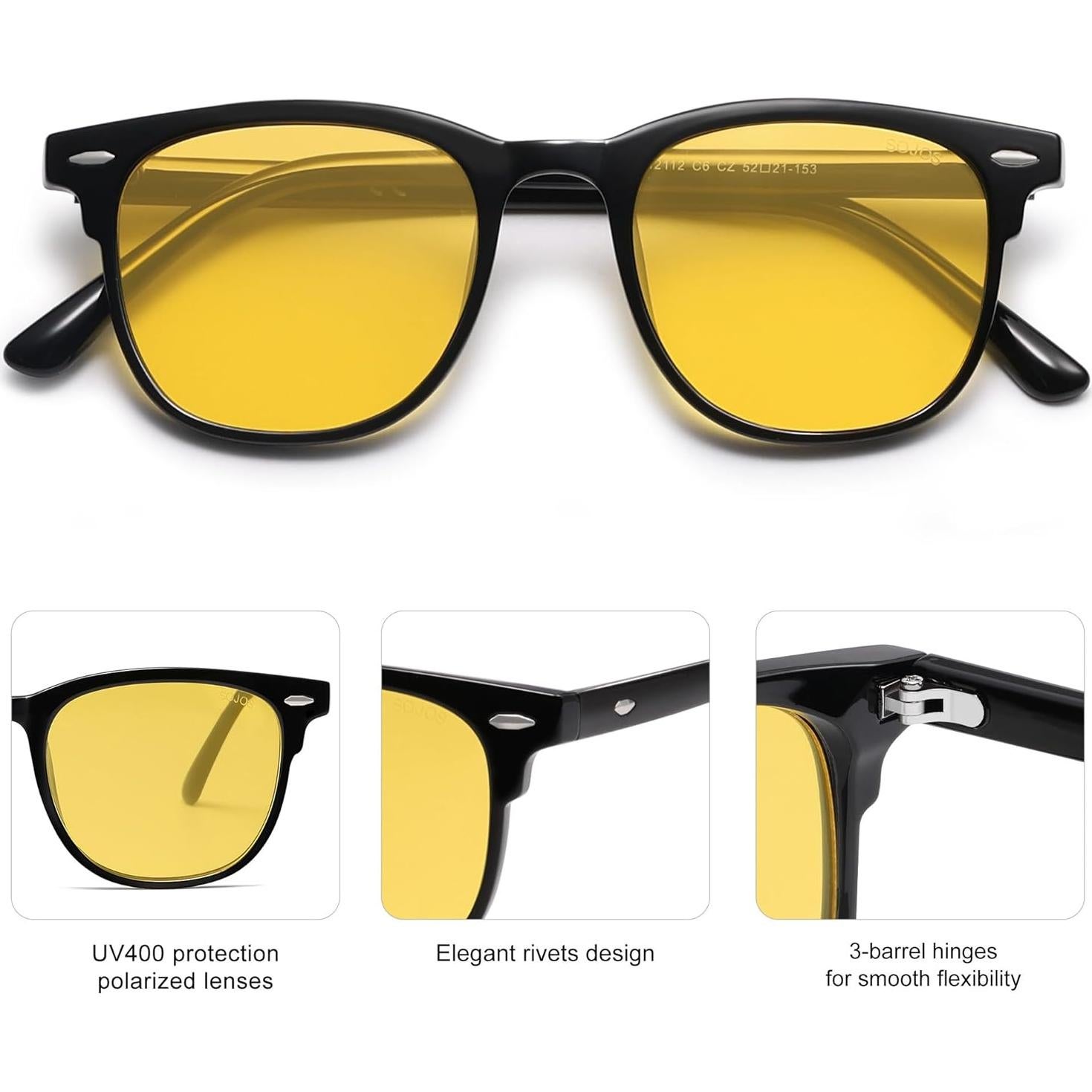 Gafas de sol cuadradas SOJOS SJ2112 polarizadas UV400