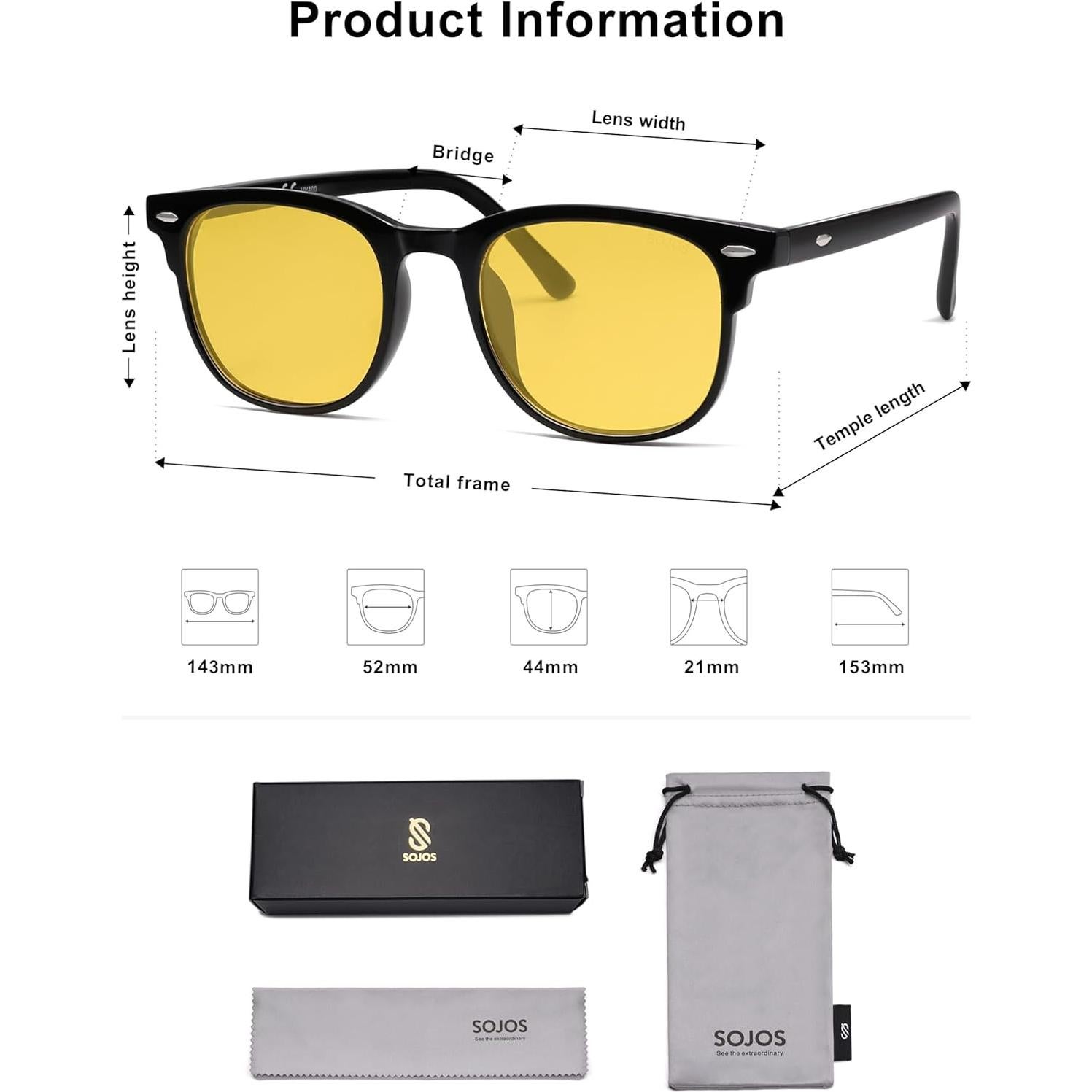 Gafas de sol cuadradas SOJOS SJ2112 polarizadas UV400