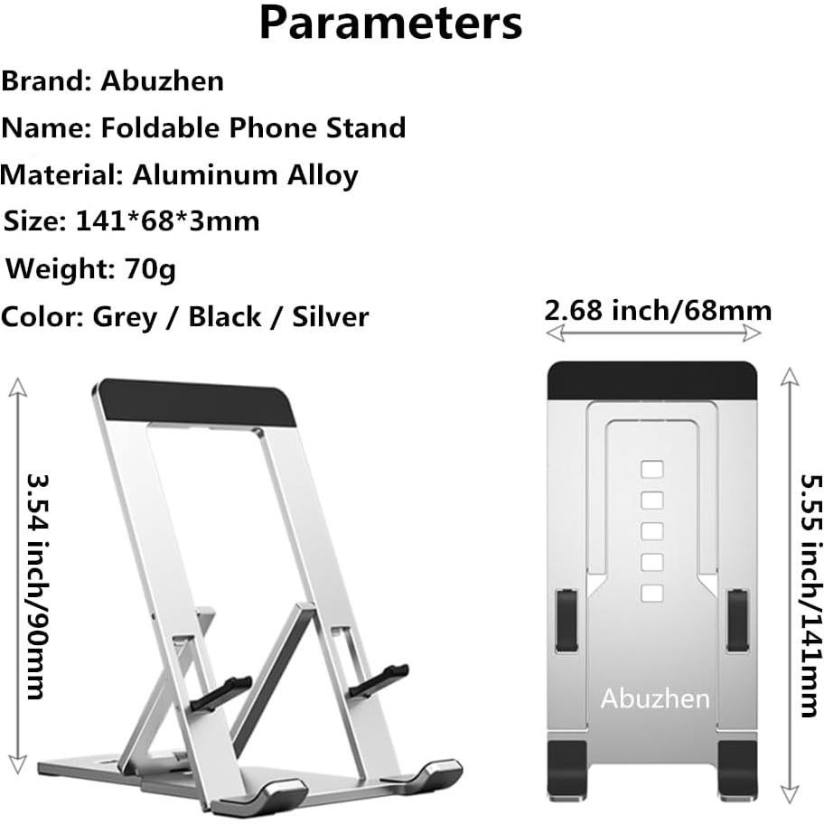 Soporte Plegable para Teléfono Móvil Abuzhen Negro