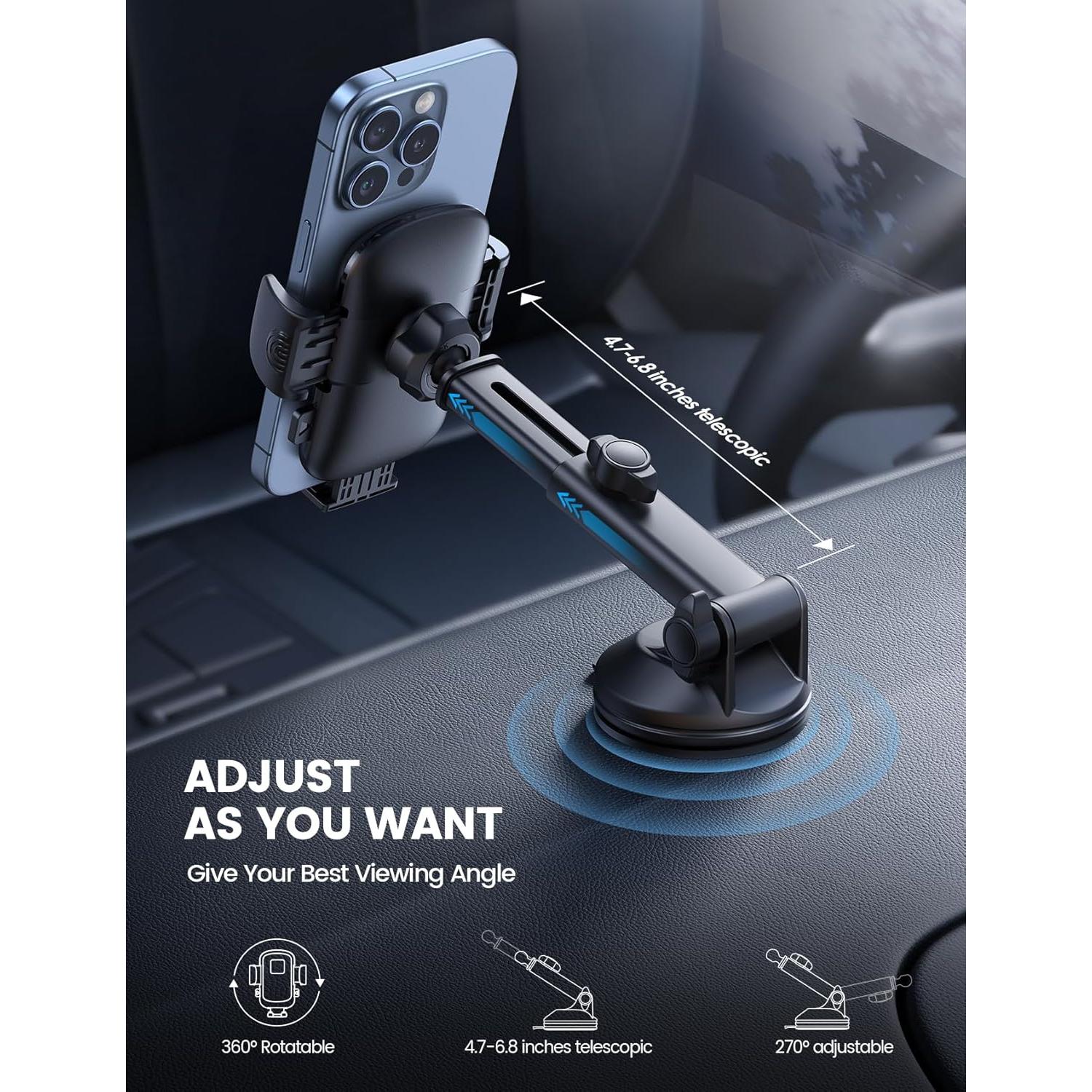 Soporte para Teléfono de Coche Lamicall 3-en-1 Negro