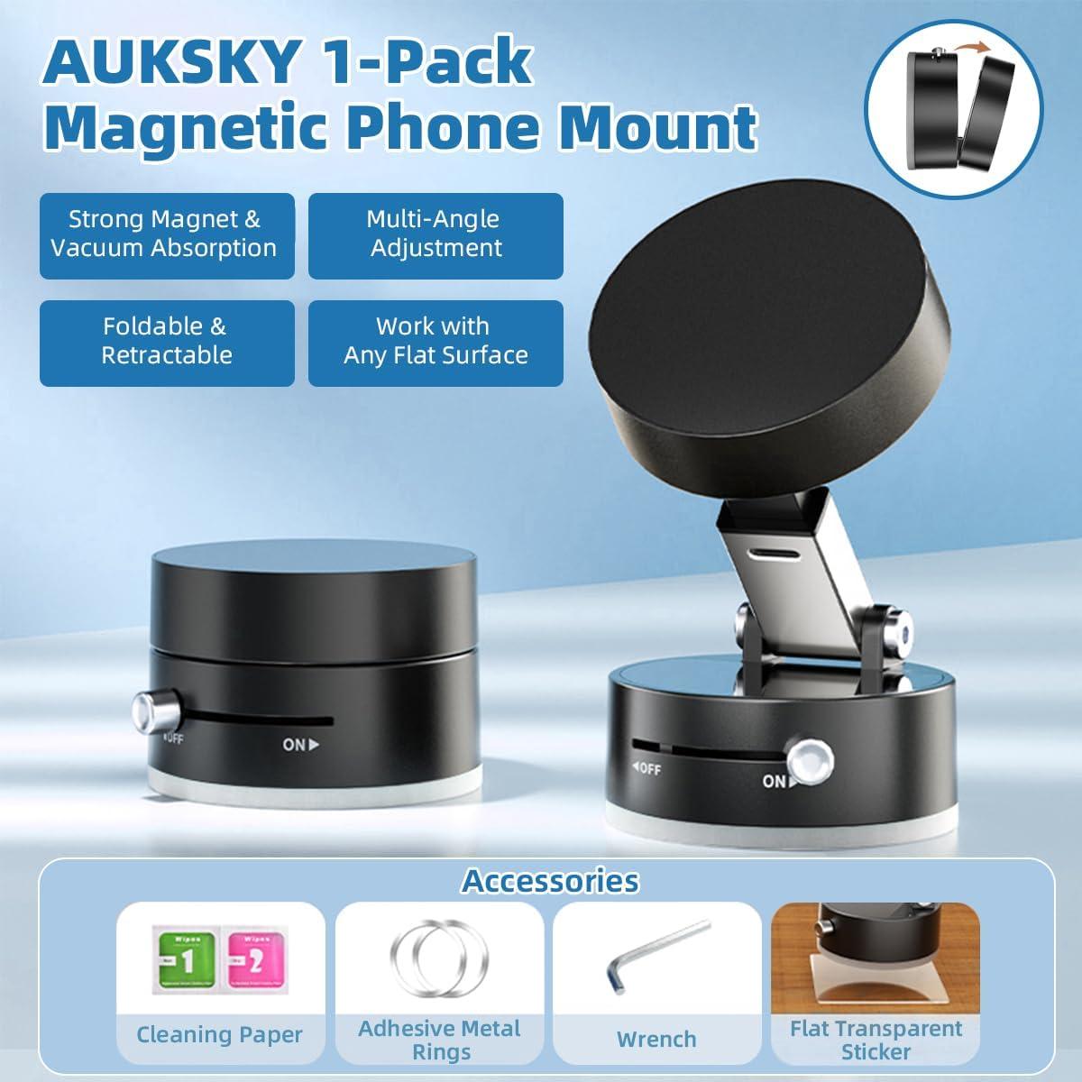 Soporte Magnético para Teléfono AUKSKY con Ventosa 360°