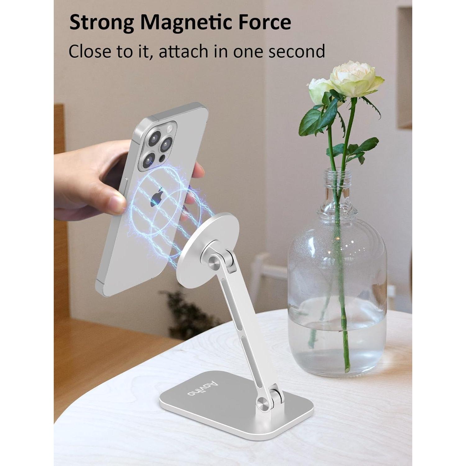 Soporte Magnético para Teléfono Aoviho Ajustable Plata