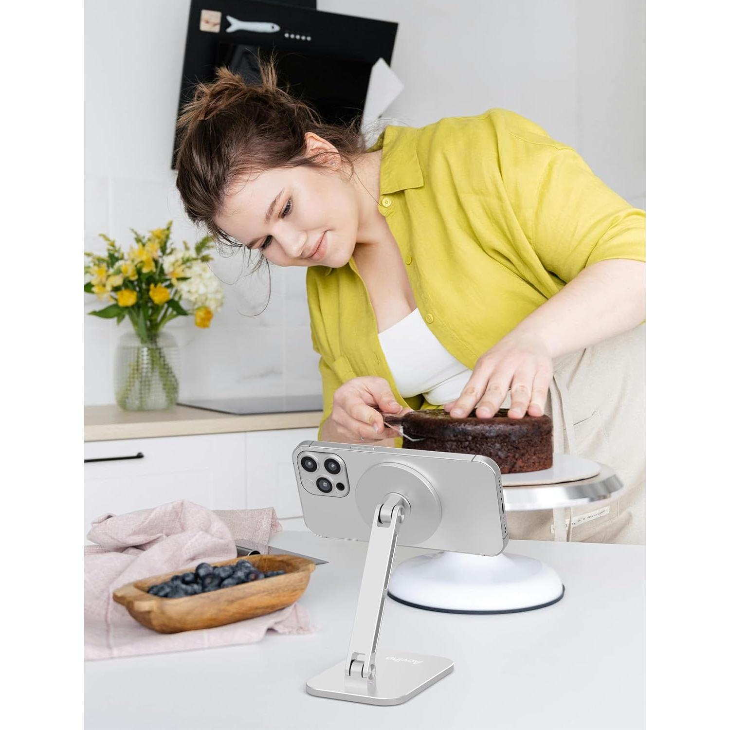 Soporte Magnético para Teléfono Aoviho Ajustable Plata