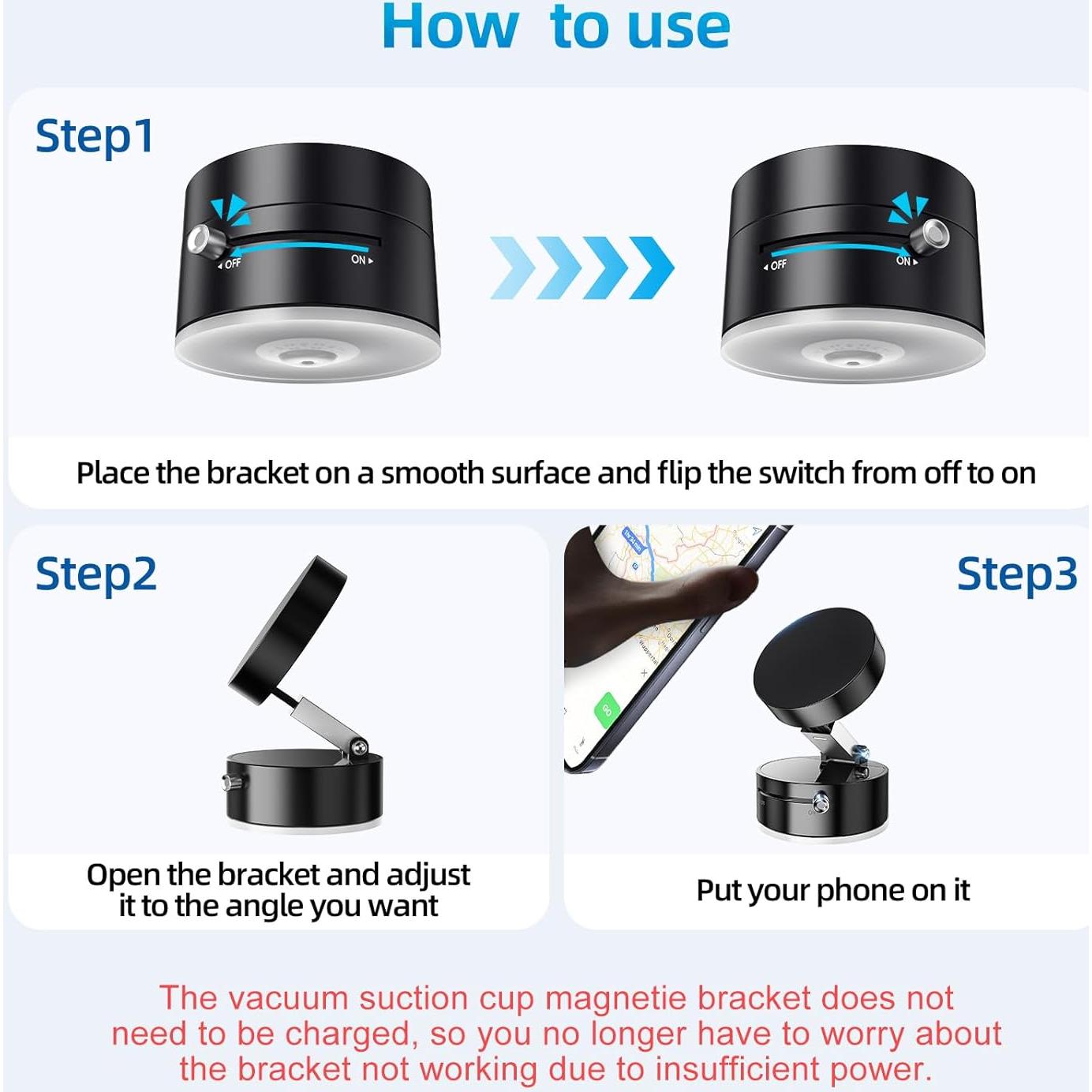 Soporte Magnético para Teléfono FONKEN Ajustable Negro