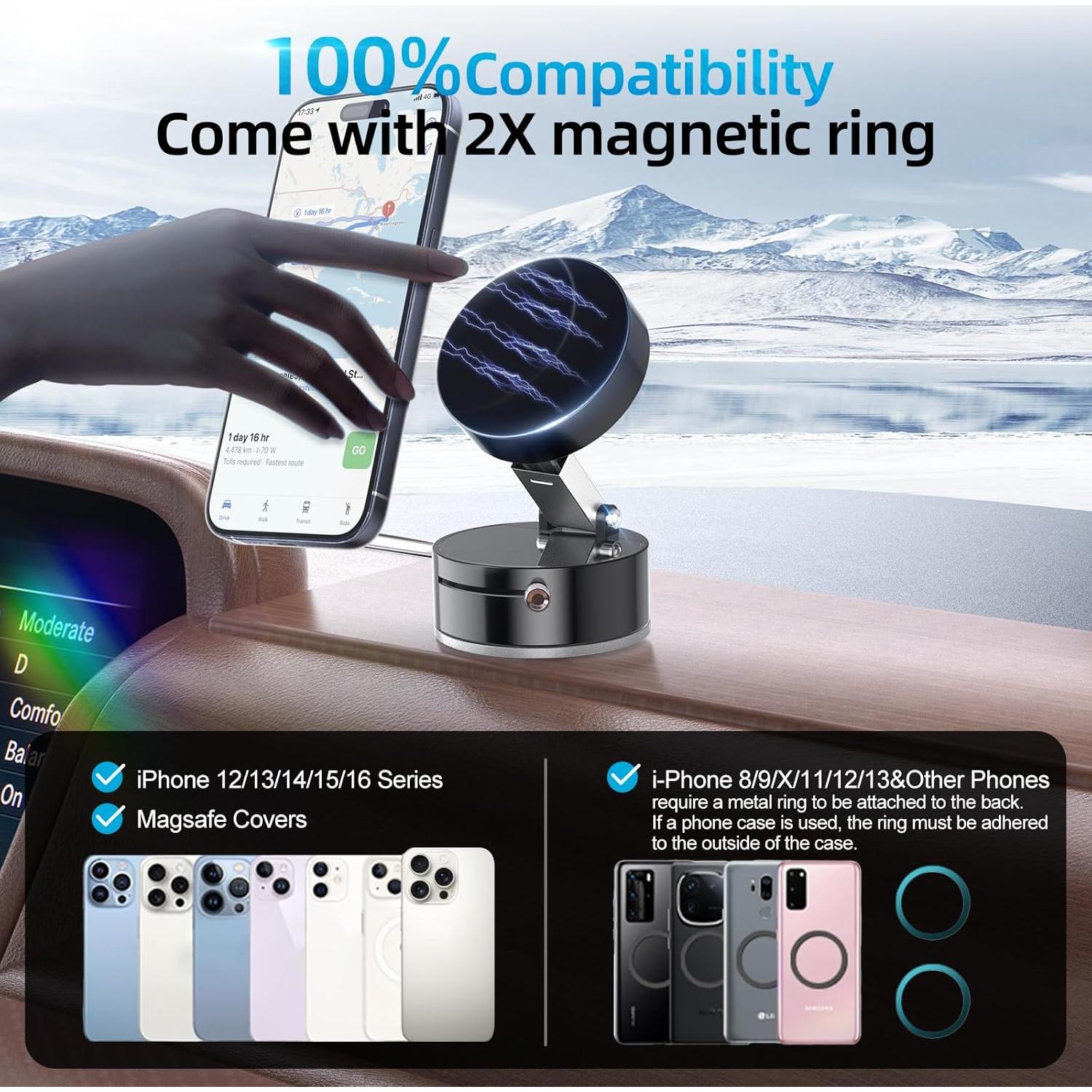 Soporte Magnético para Teléfono FONKEN Ajustable Negro