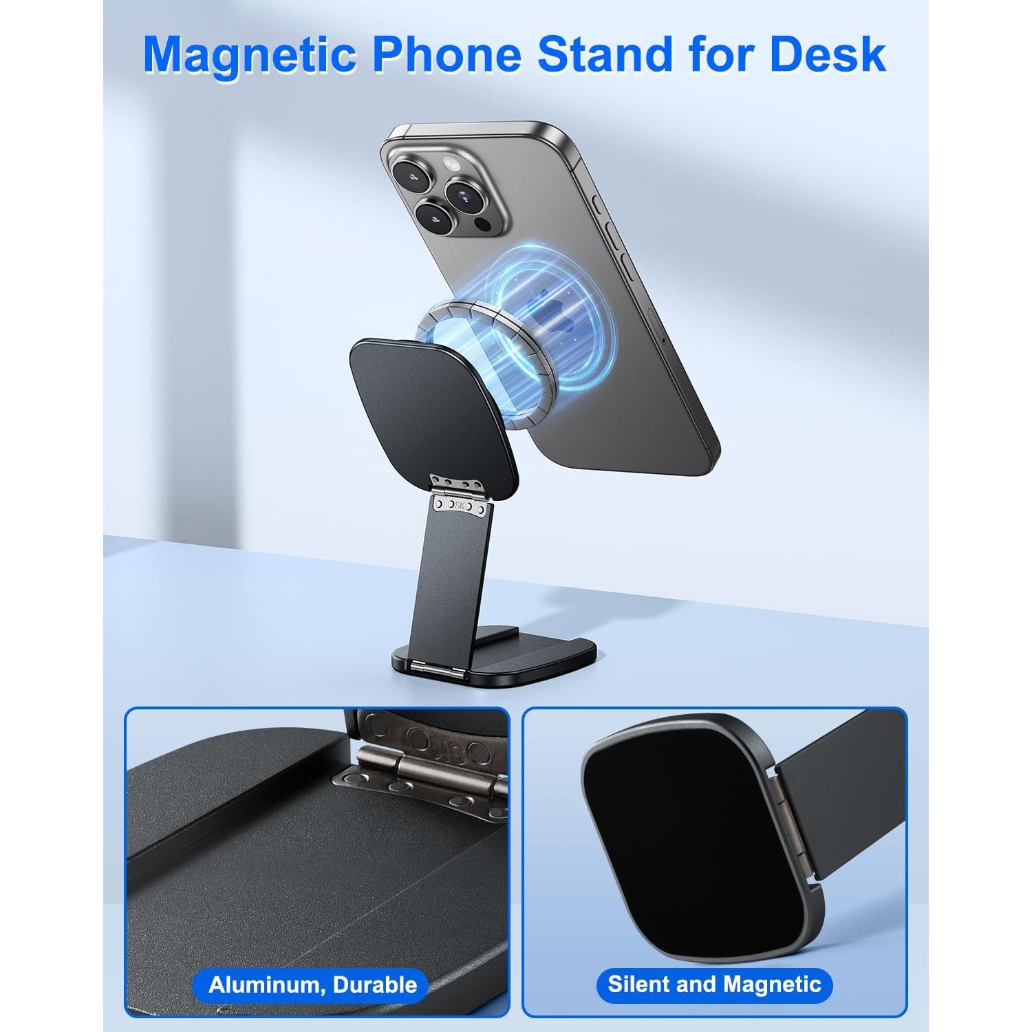 Soporte Magnético Plegable para Teléfono Aluminio Nediea Gris