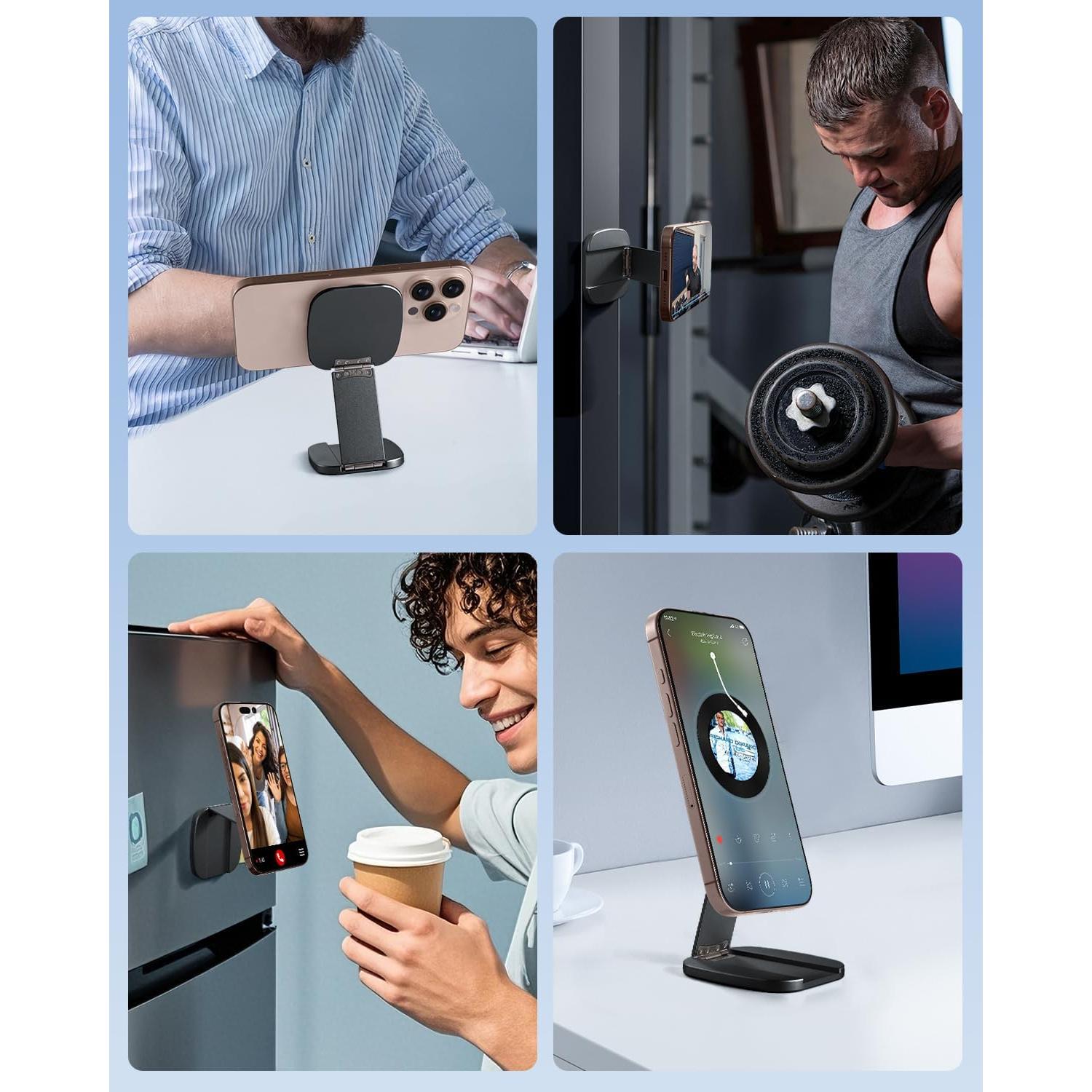 Soporte Magnético Plegable para Teléfono Aluminio Nediea Gris