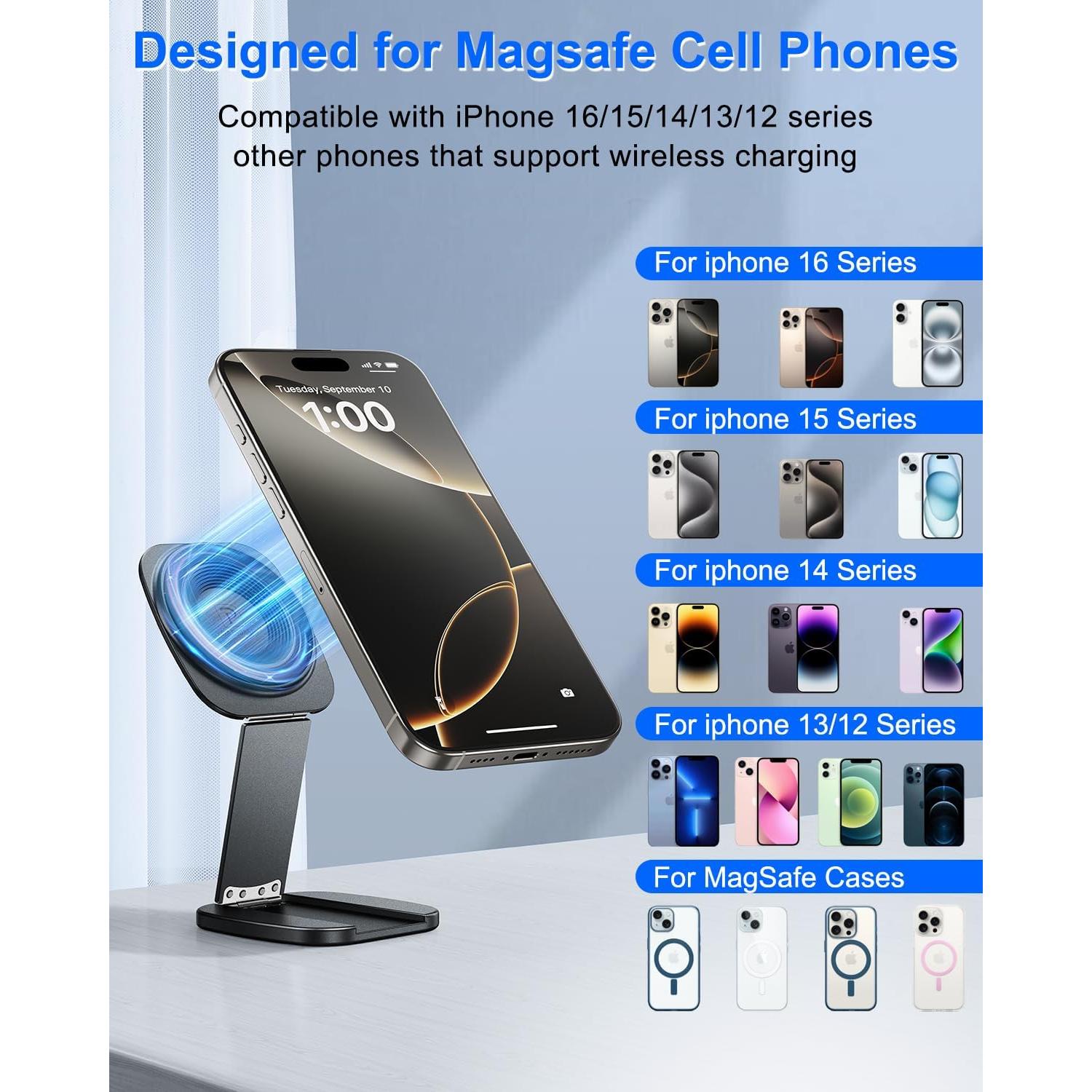 Soporte Magnético Plegable para Teléfono Aluminio Nediea Gris