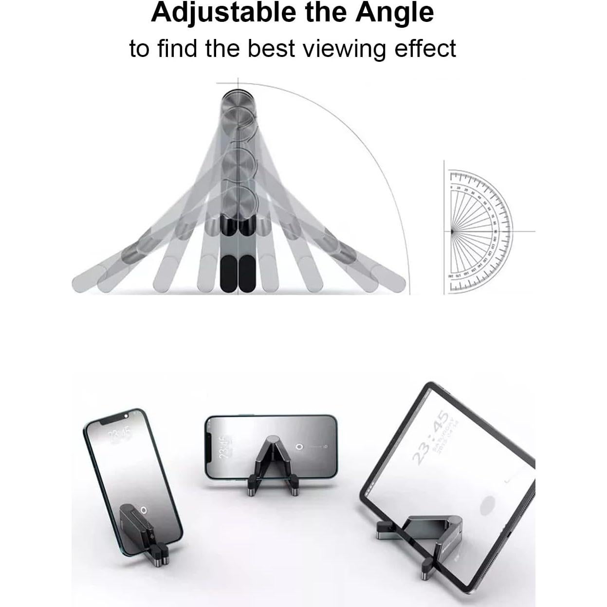 Soporte Plegable para Teléfono MONEER - Negro, Aluminio, 2 en 1