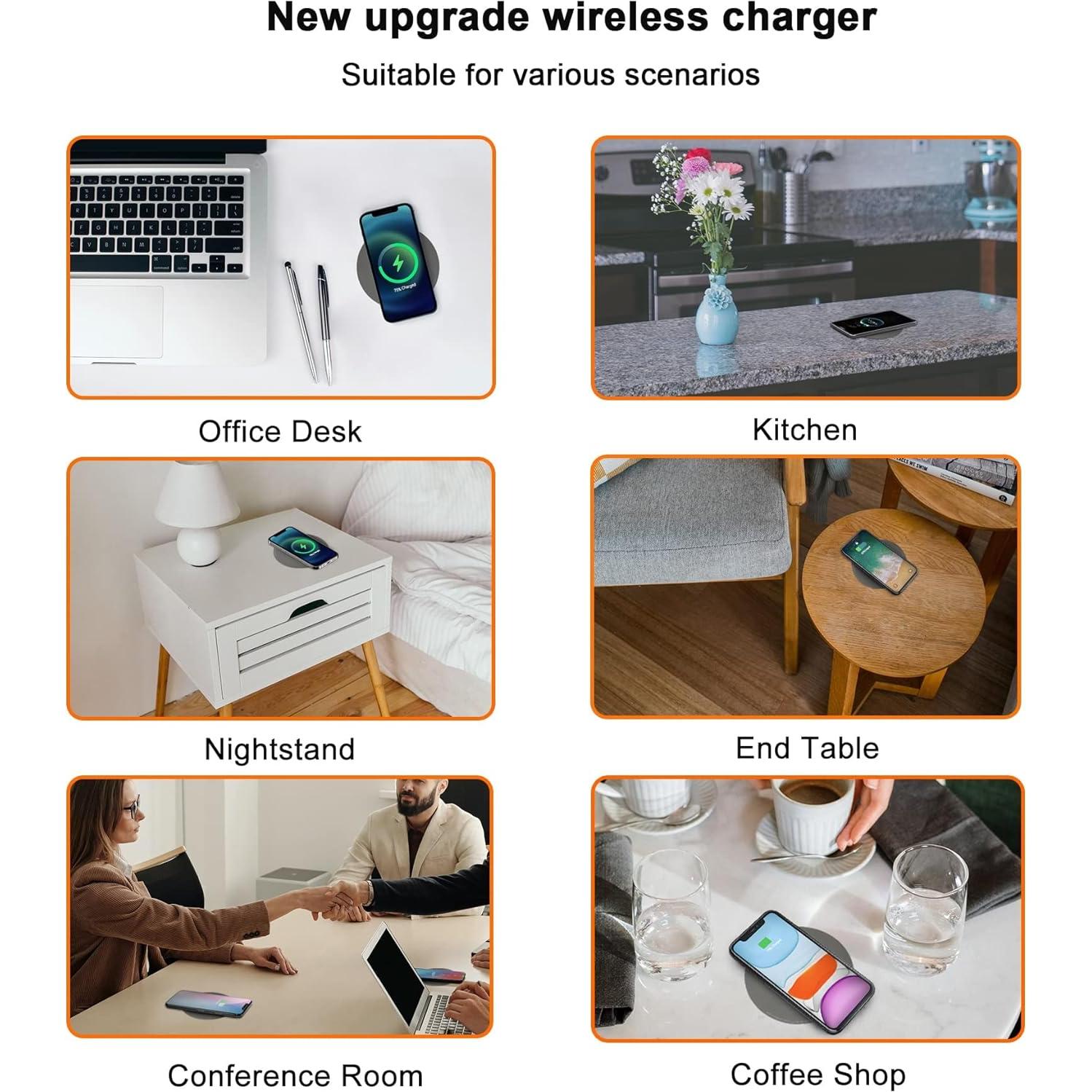 Cargador Inalámbrico Invisible NiiTTER 50mm para iPhone y Samsung