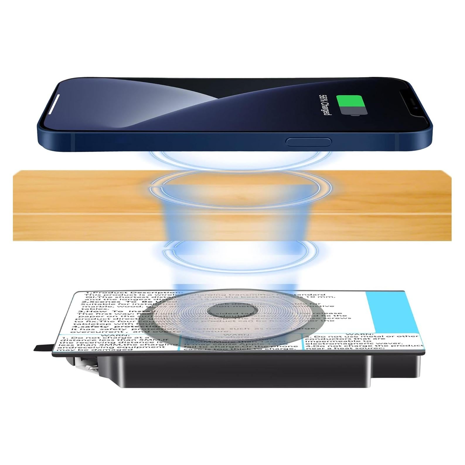 Invisible Wireless Charger, Under Desk Furniture Wireless Charging Pad 10W,