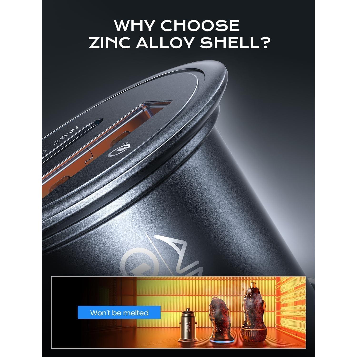 Cargador de coche AINOPE 67.5W USB C carga rápida para iPhone 17 Pro