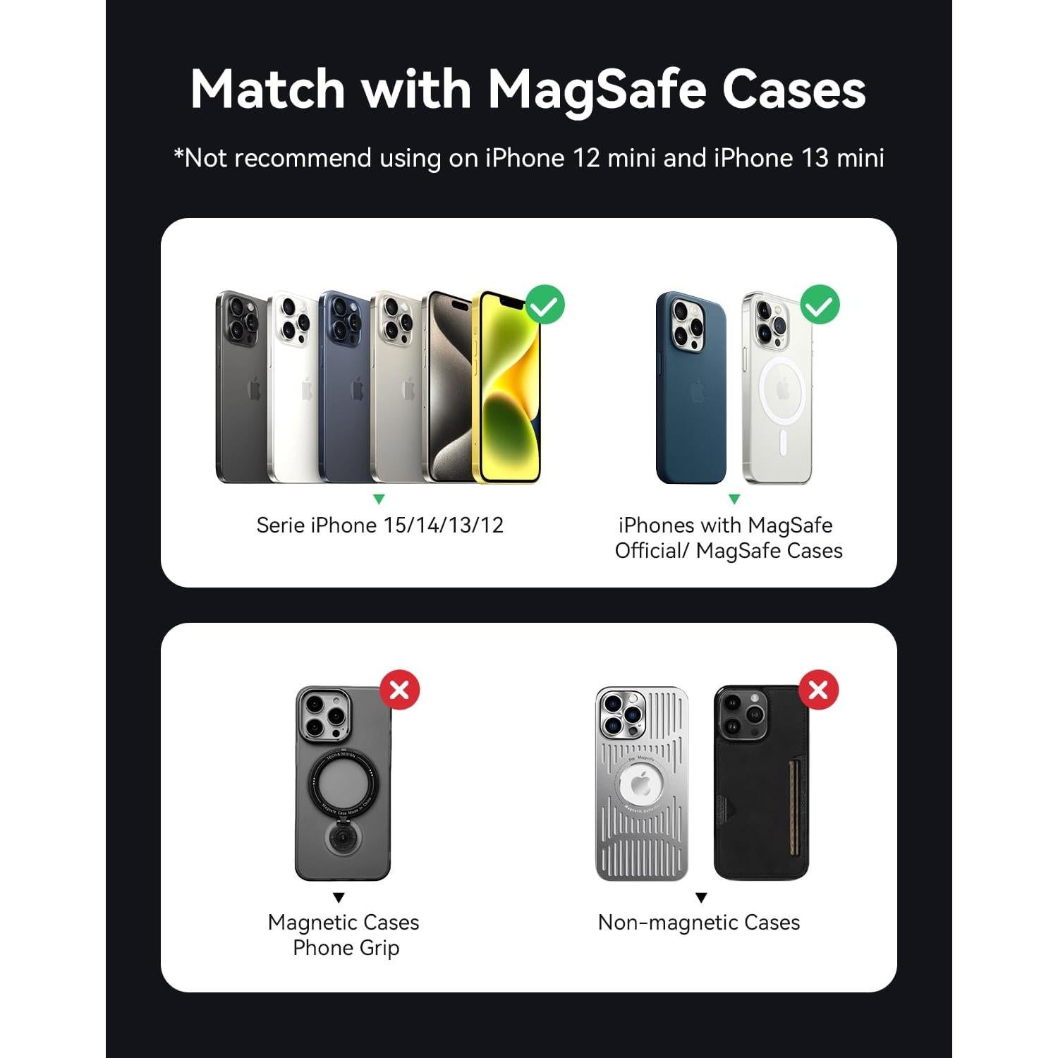 Banco de Poder Inalámbrico Kuulaa 5000mAh Delgado Negro