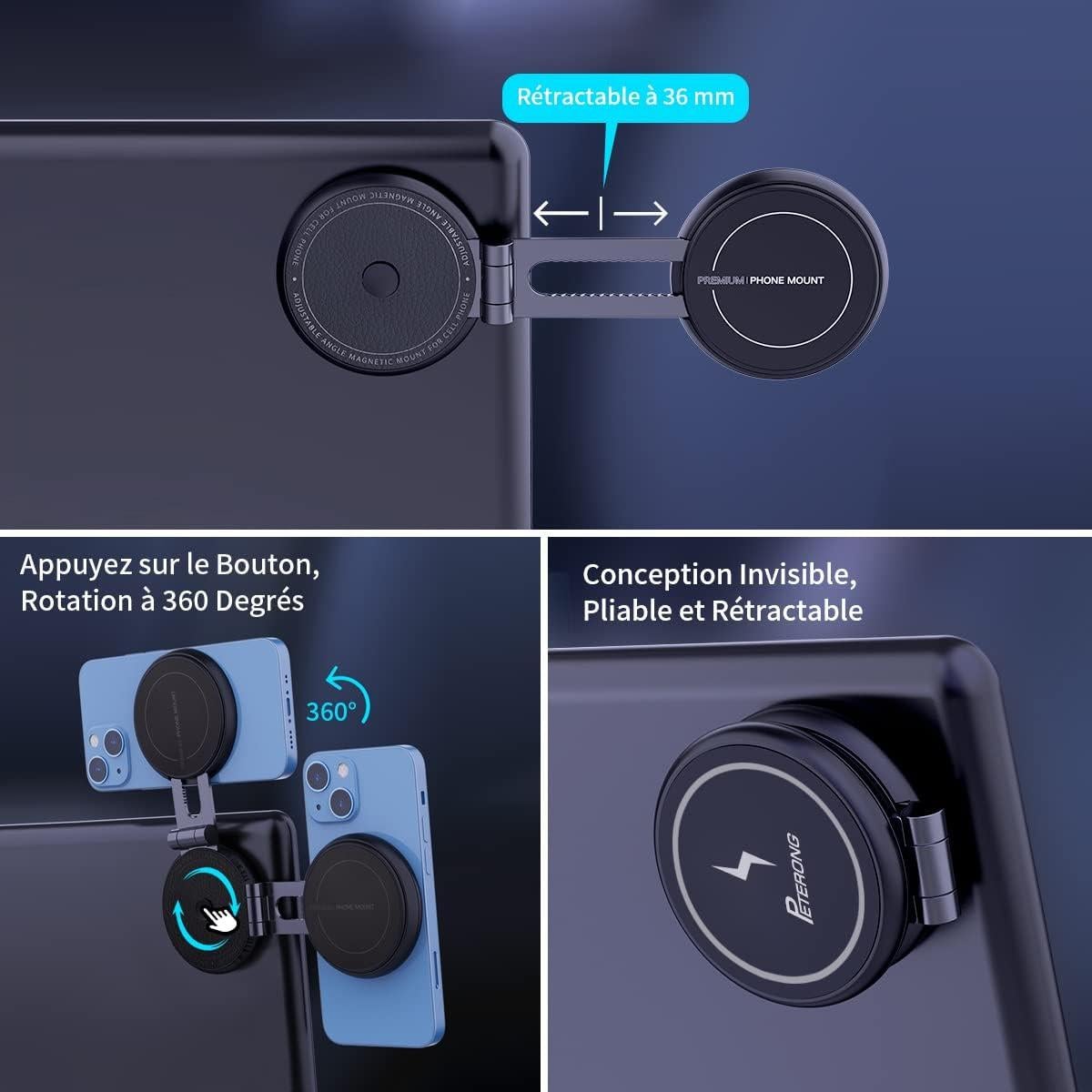 Soporte Carga Inalámbrica Magnético PETERONG para Tesla 15W