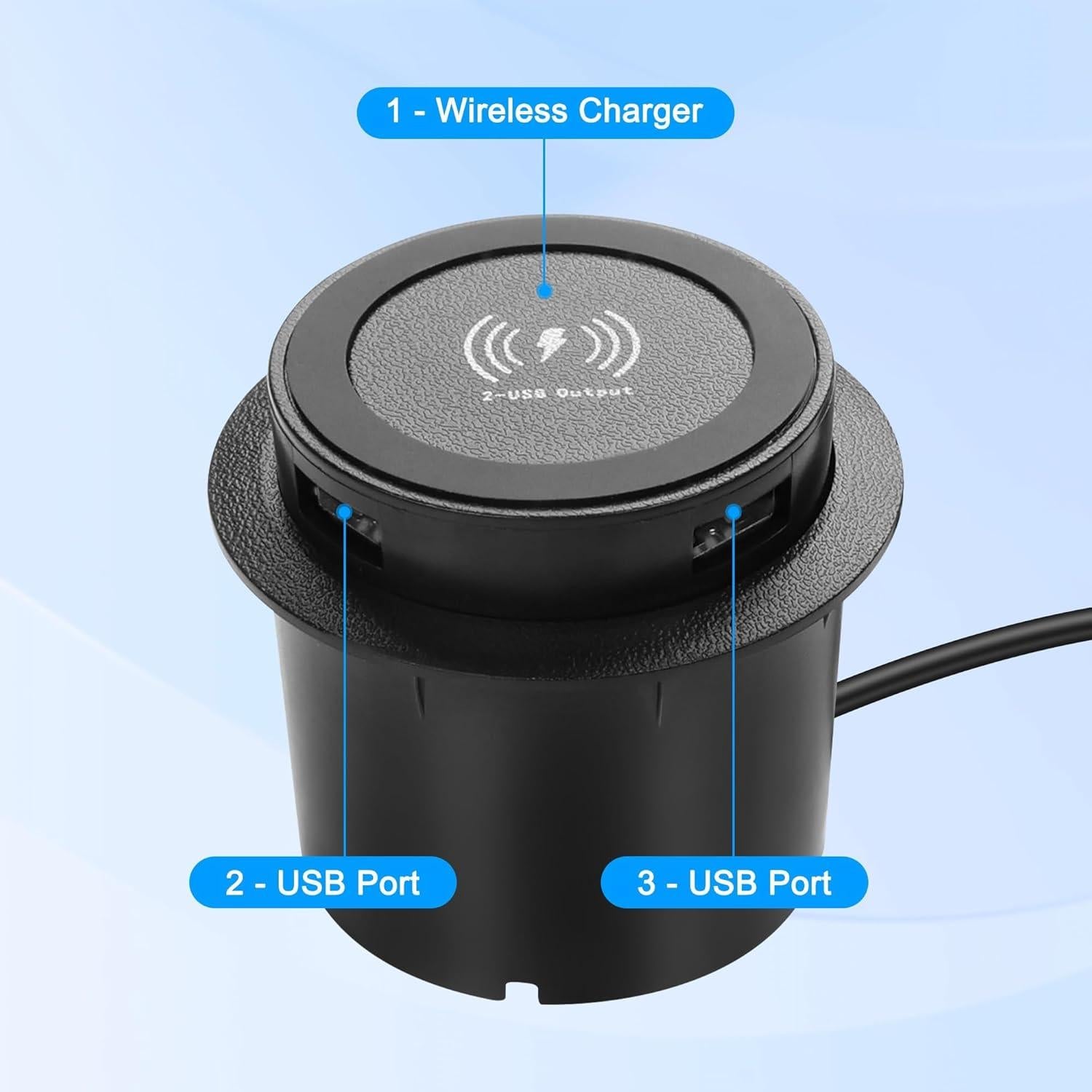 Cargador Inalámbrico 3-en-1 XMSJSIY 10W USB para Escritorio