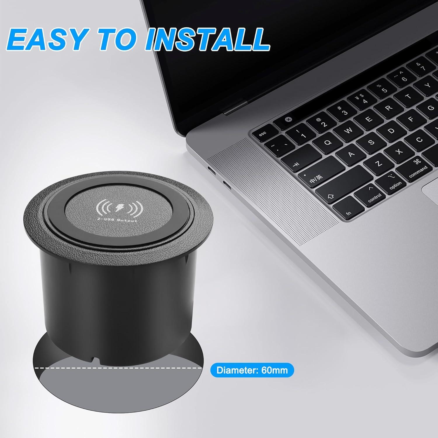 Cargador Inalámbrico 3-en-1 XMSJSIY 10W USB para Escritorio