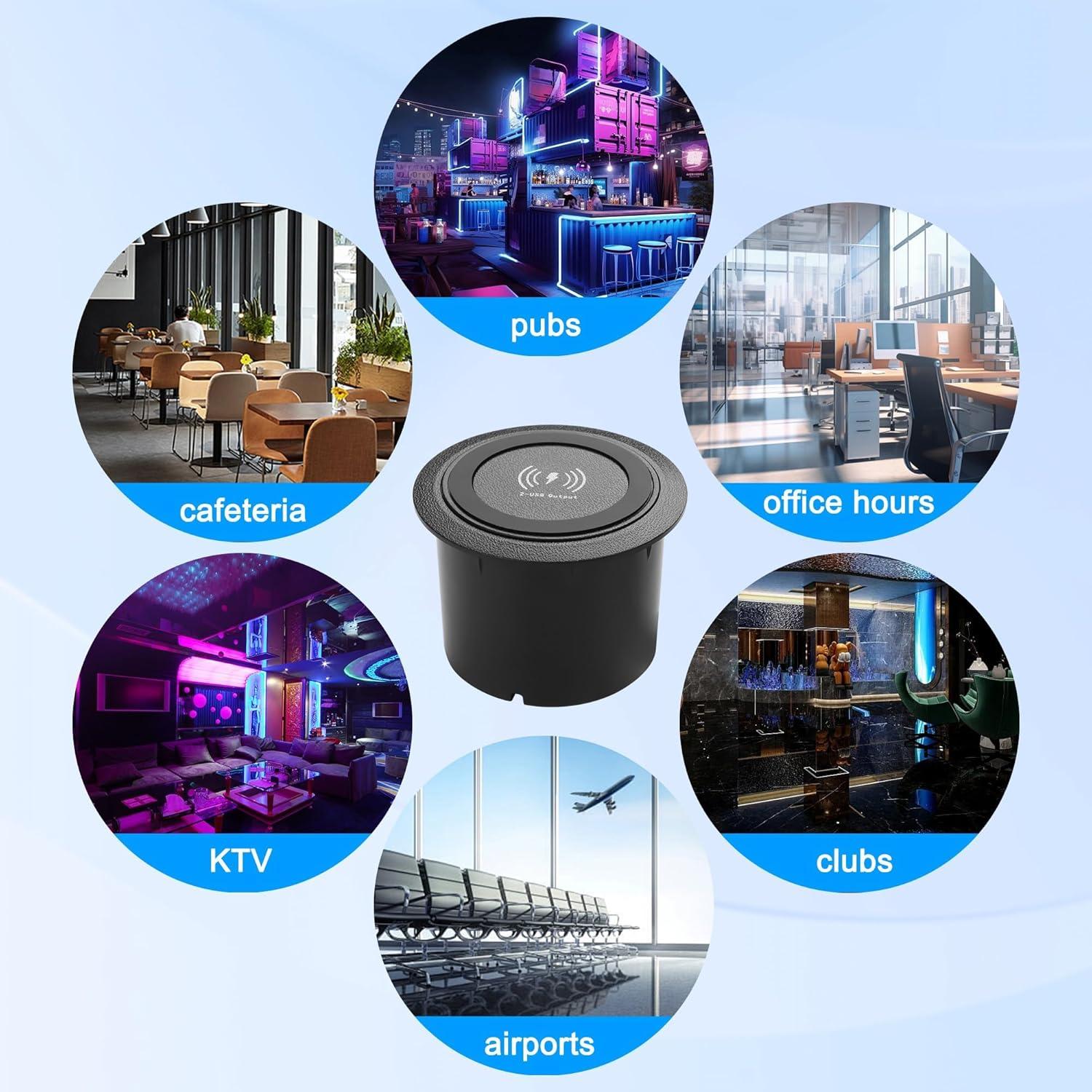 Cargador Inalámbrico 3-en-1 XMSJSIY 10W USB para Escritorio