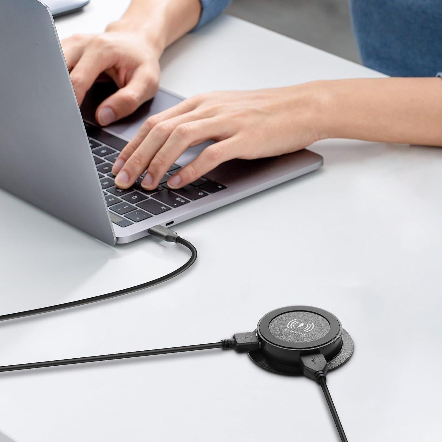 Cargador Inalámbrico 3-en-1 XMSJSIY 10W USB para Escritorio