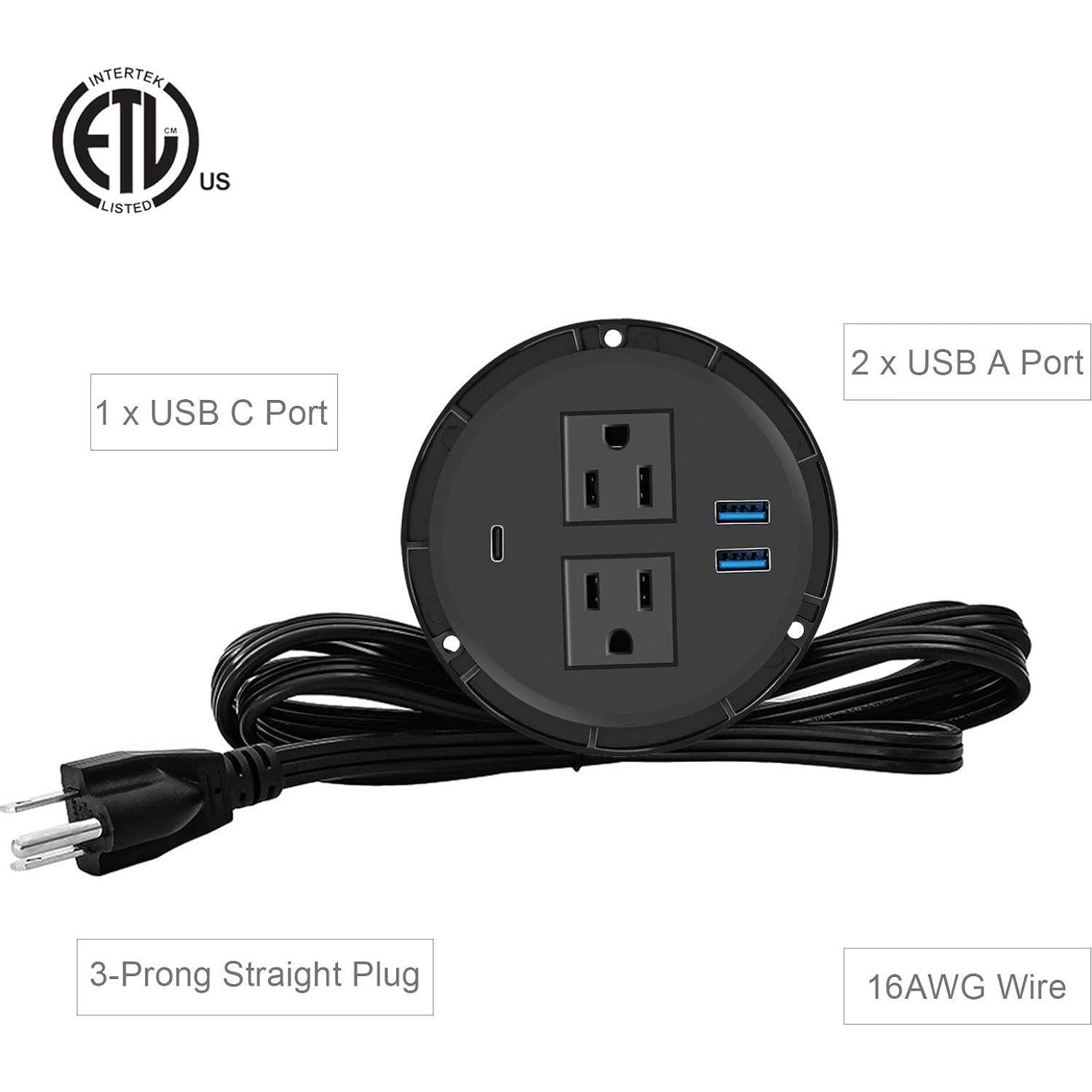 Toma de Corriente Empotrada Zeexant 65W USB-C 3 Pulgadas