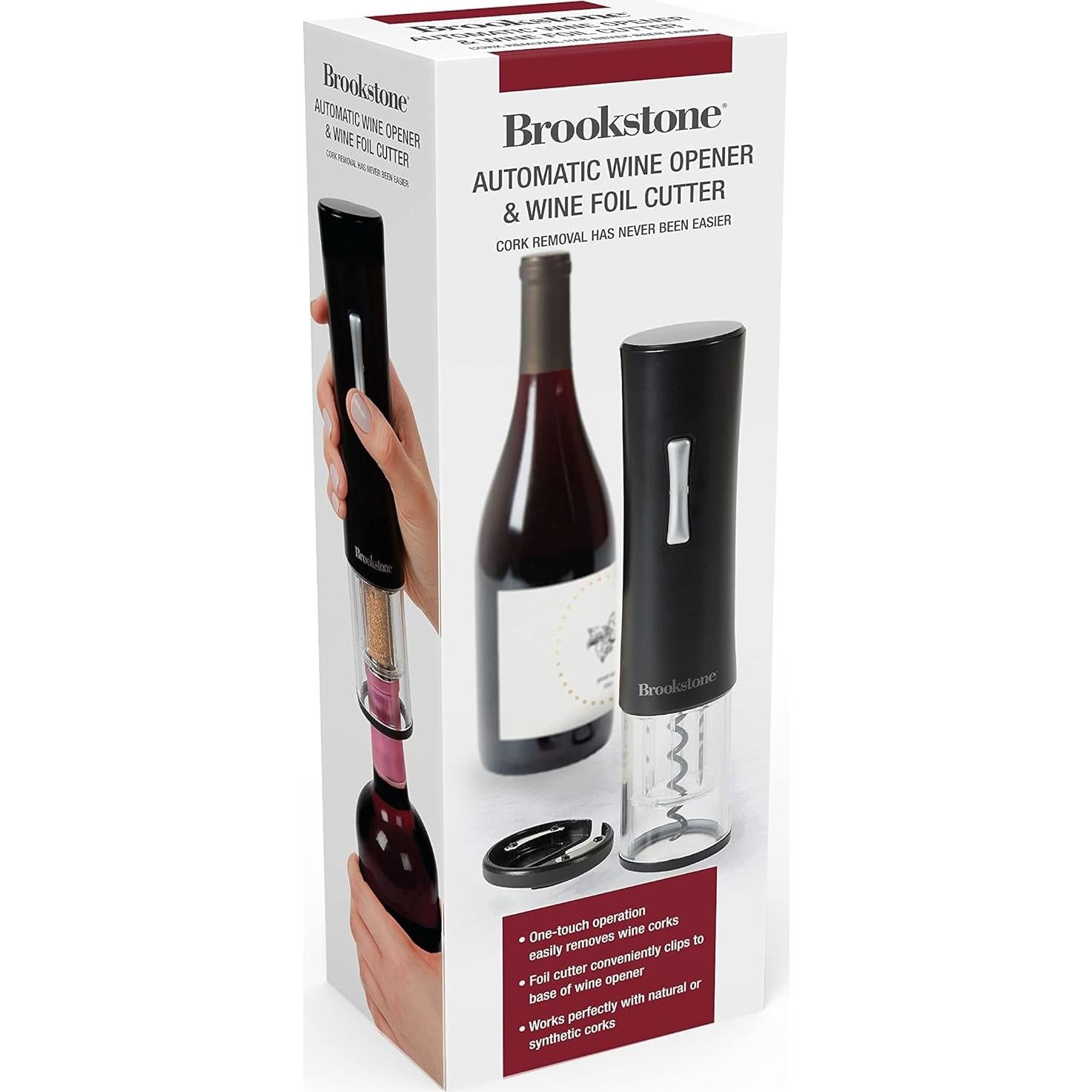 Abrebotellas Eléctrico Brookstone con Cortador 0.38 kg