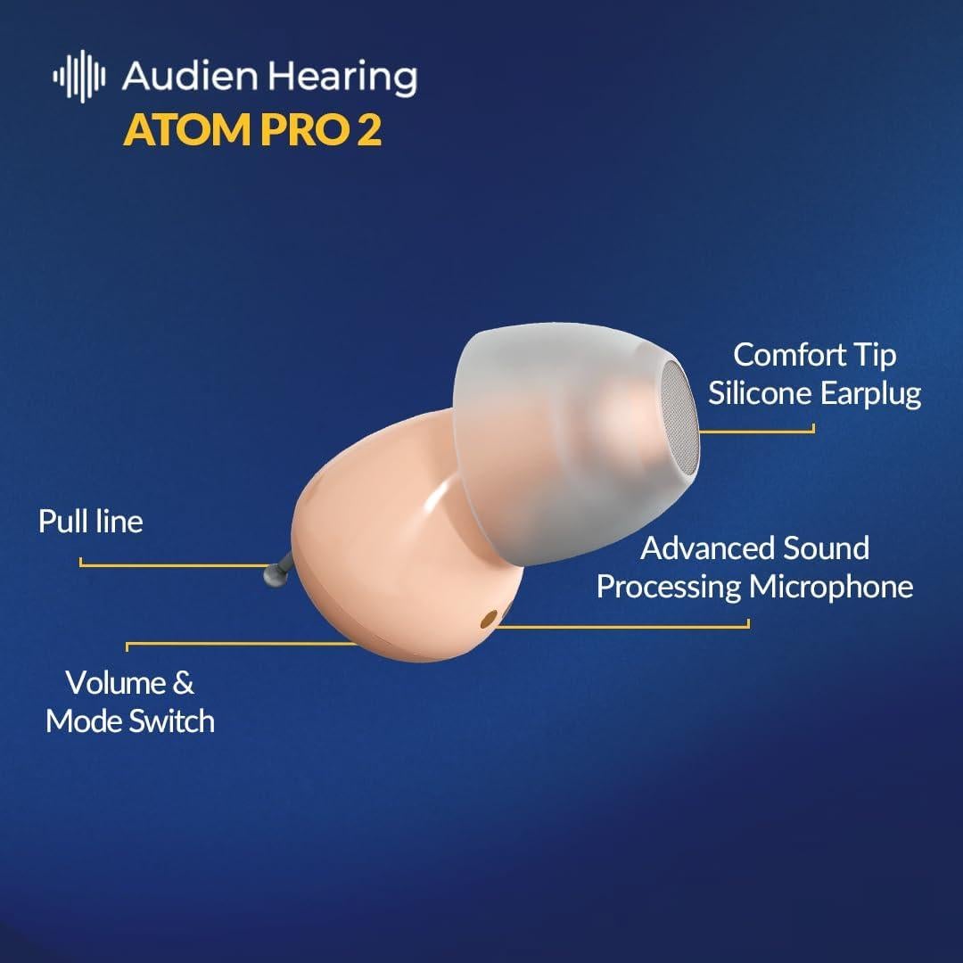 Audífono Inalámbrico Audien ATOM PRO 2 con Carga UV