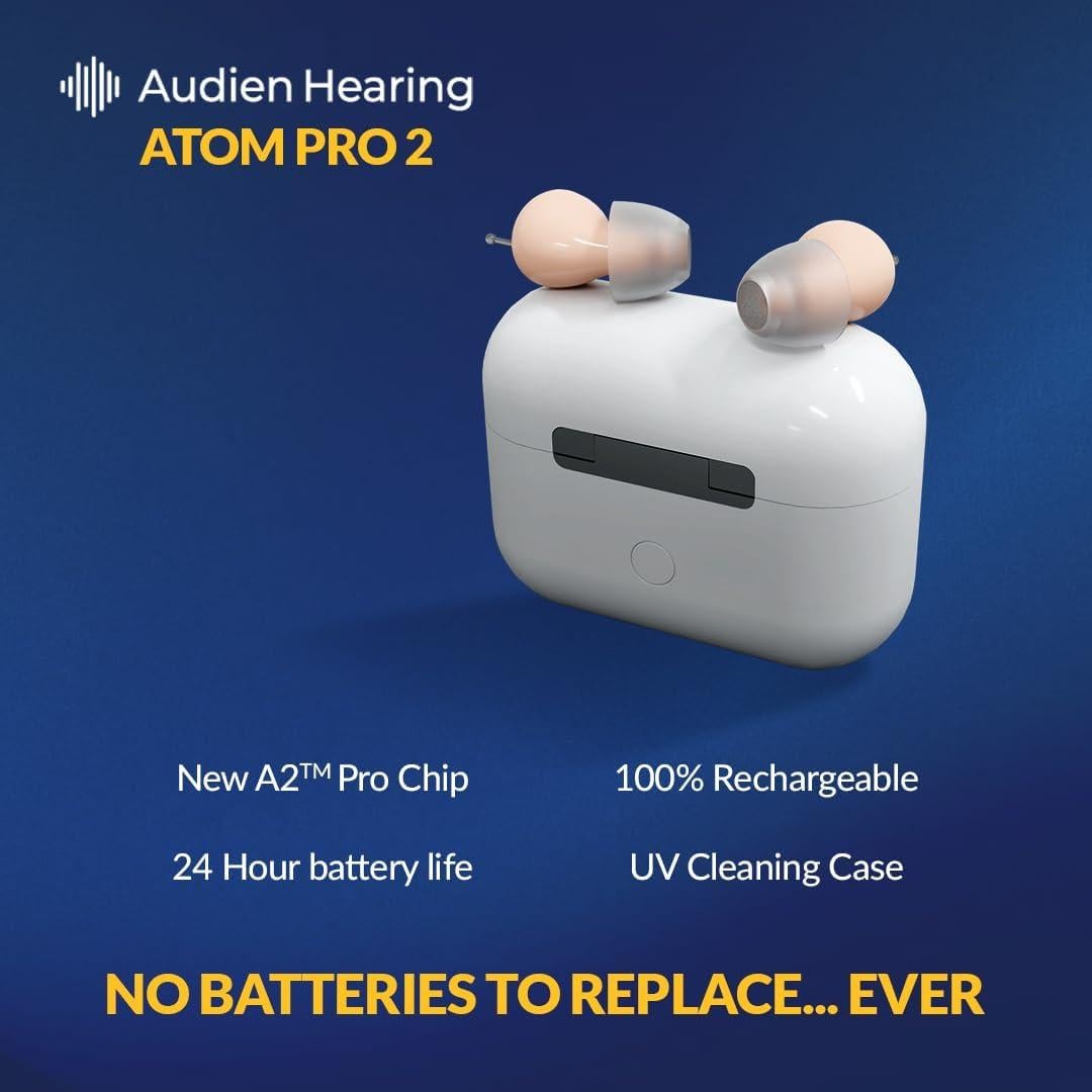 Audífono Inalámbrico Audien ATOM PRO 2 con Carga UV