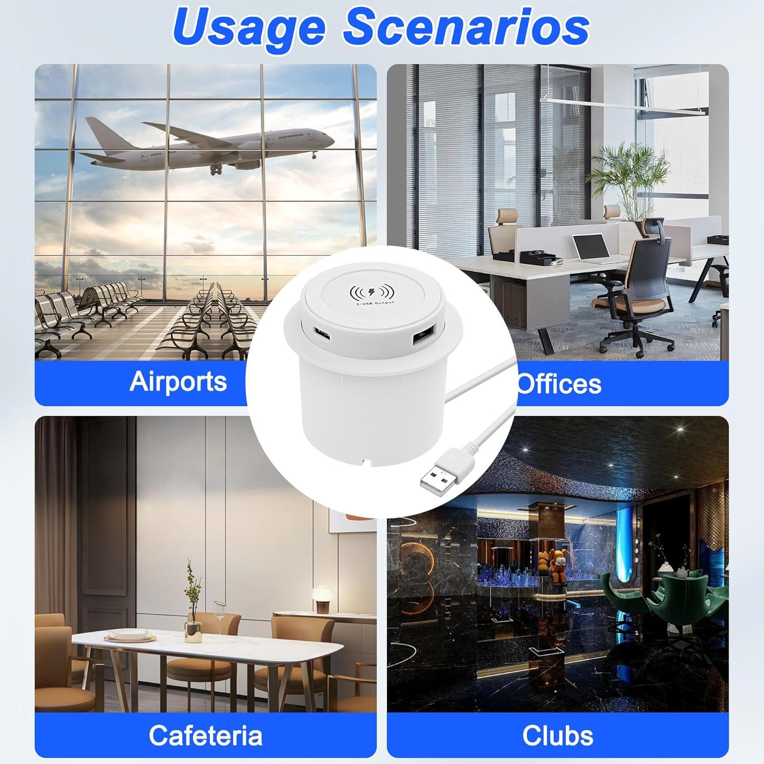 Cargador Inalámbrico 3-en-1 XMSJSIY 10W USB A/C Integrado