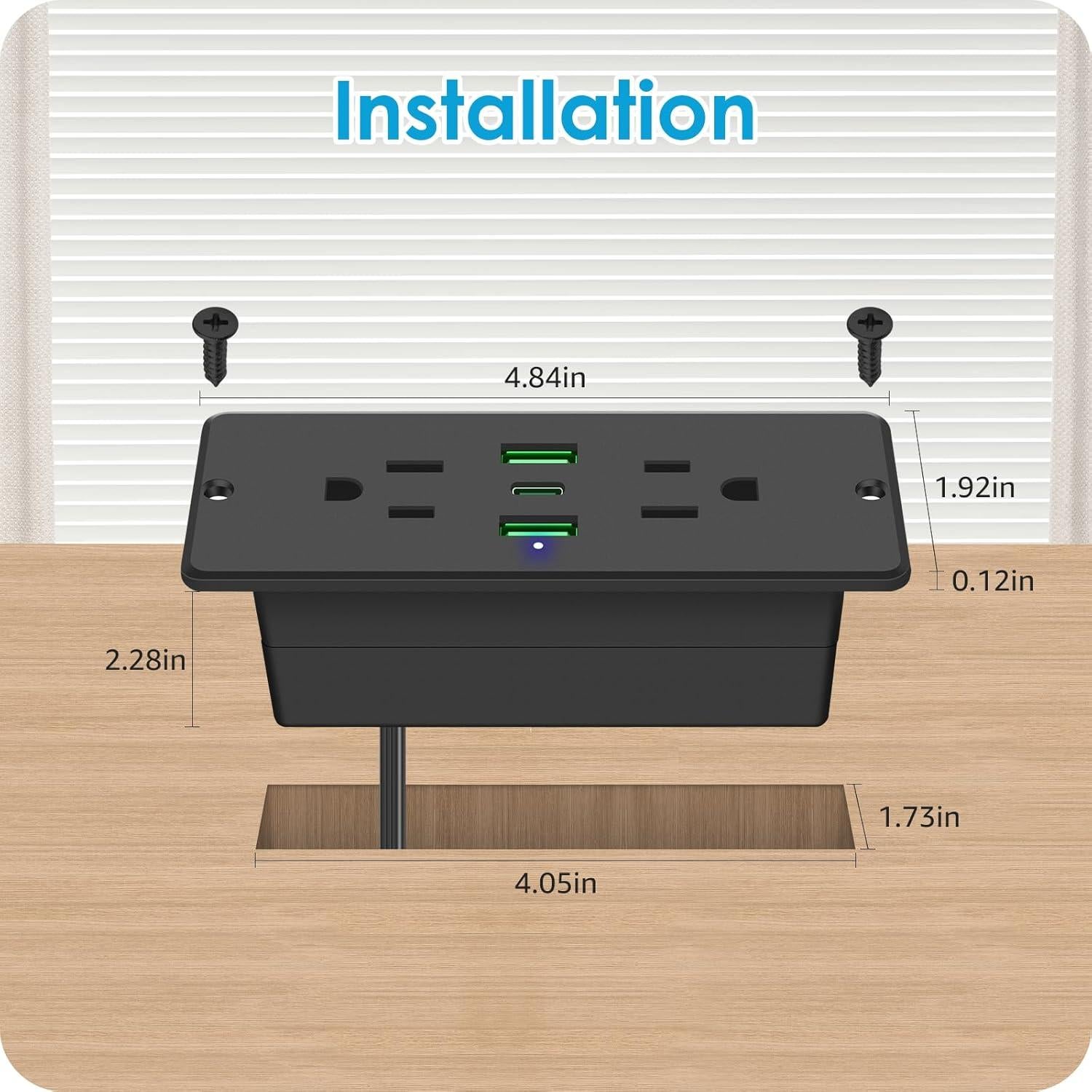 Toma de Corriente Empotrada HHSOET 45W con USB y USB-C