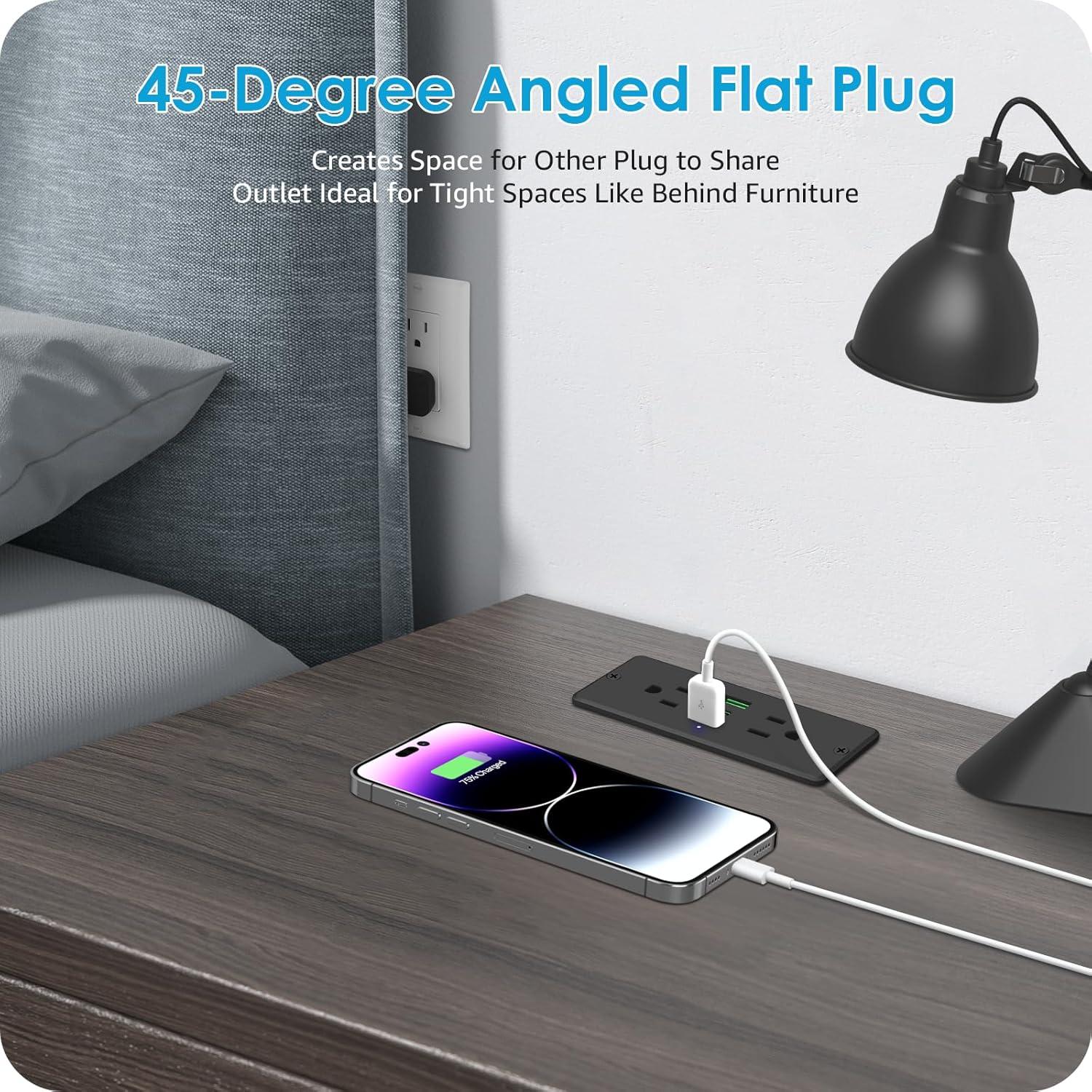 Toma de Corriente Empotrada HHSOET 45W con USB y USB-C