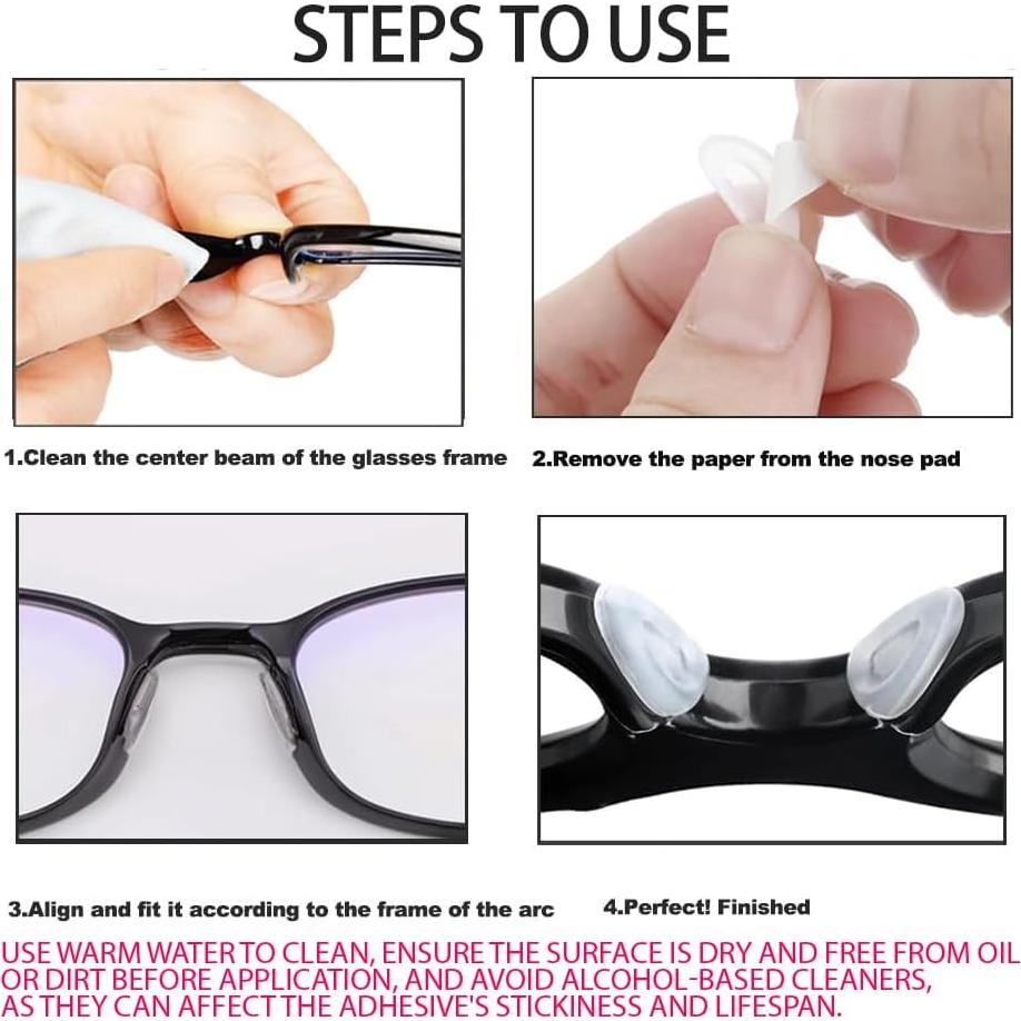 Almohadillas para nariz de gafas Askilt 12 pares antideslizantes