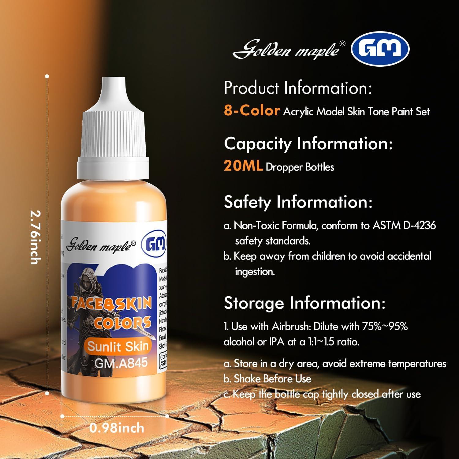 Juego de Pintura Acrílica Golden Maple 8 Colores Tono Piel