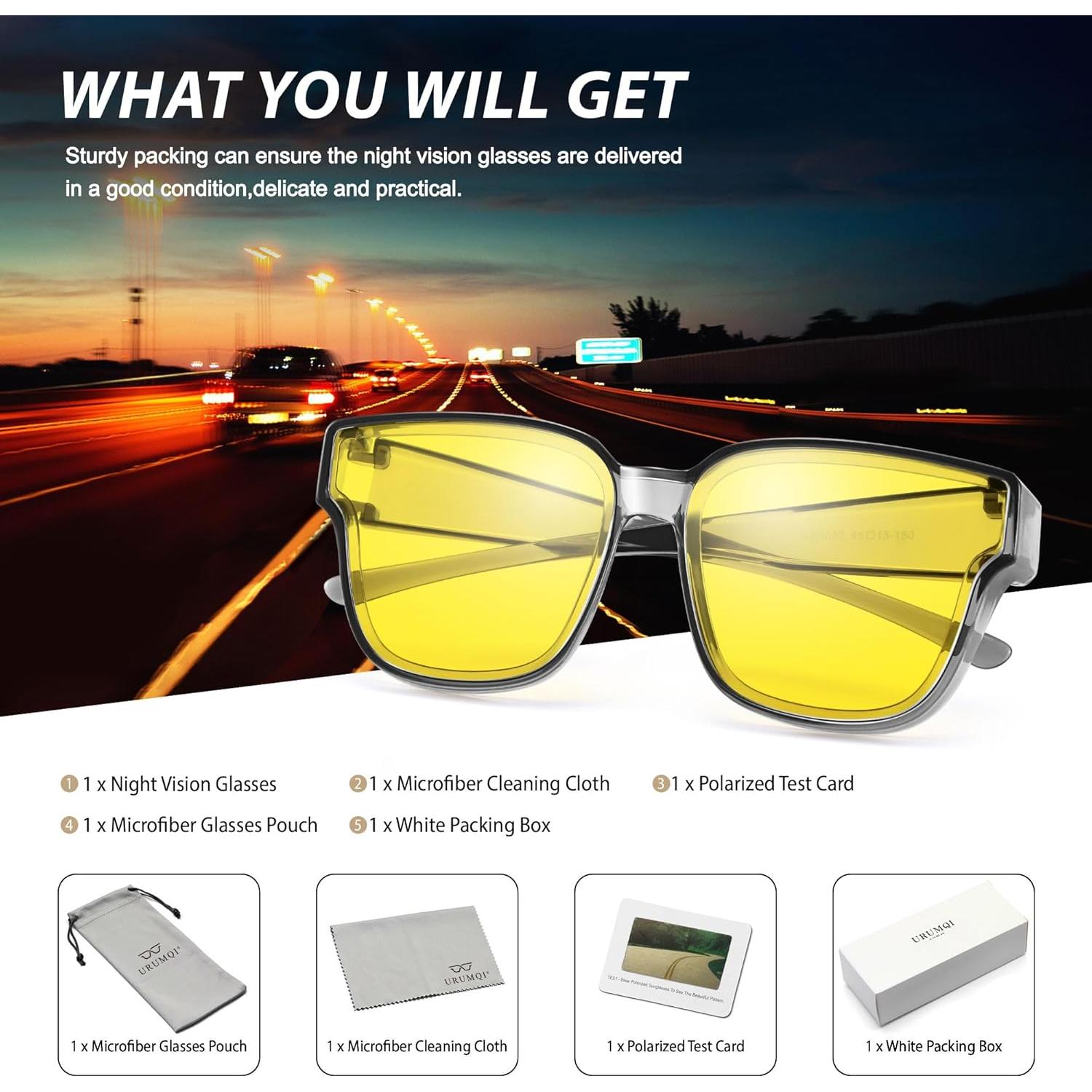 Gafas de Visión Nocturna URUMQI para Mujeres, Antirreflejo HD