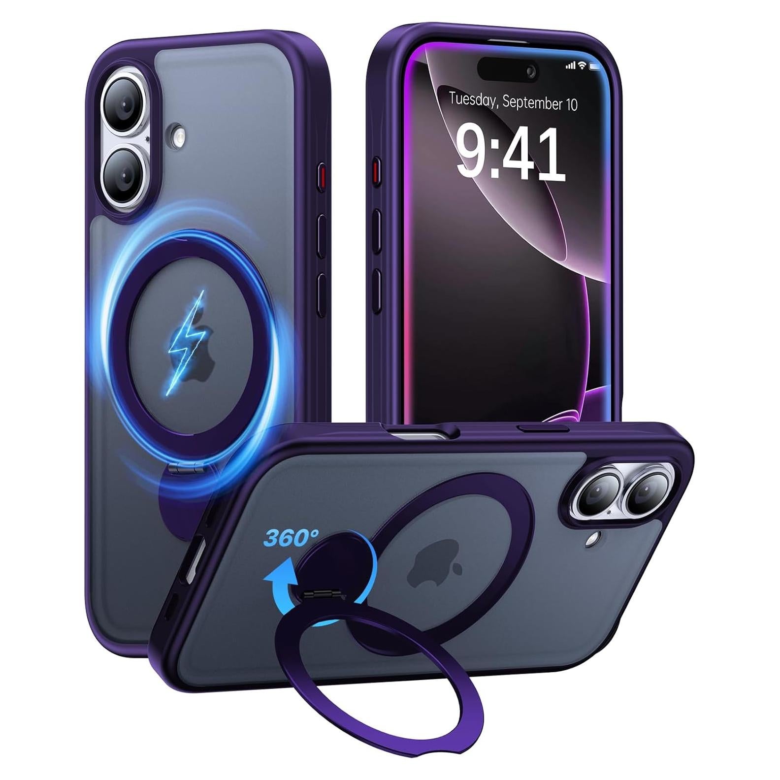 Funda Magnética Aoyushan para iPhone 16 con Soporte 360°