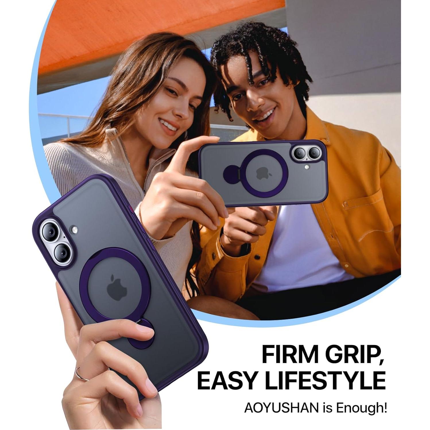 Funda Magnética Aoyushan para iPhone 16 con Soporte 360°