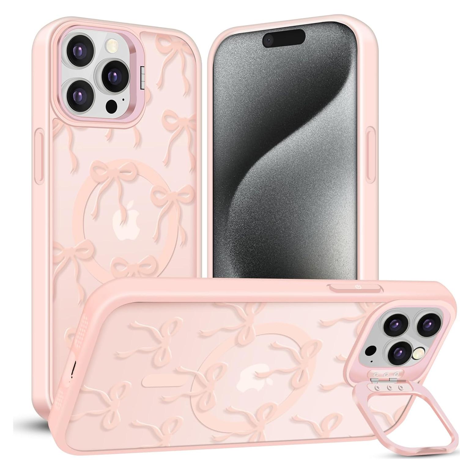 Funda Magnética TQLGY Rosa para iPhone 15 Pro Max, Delgado
