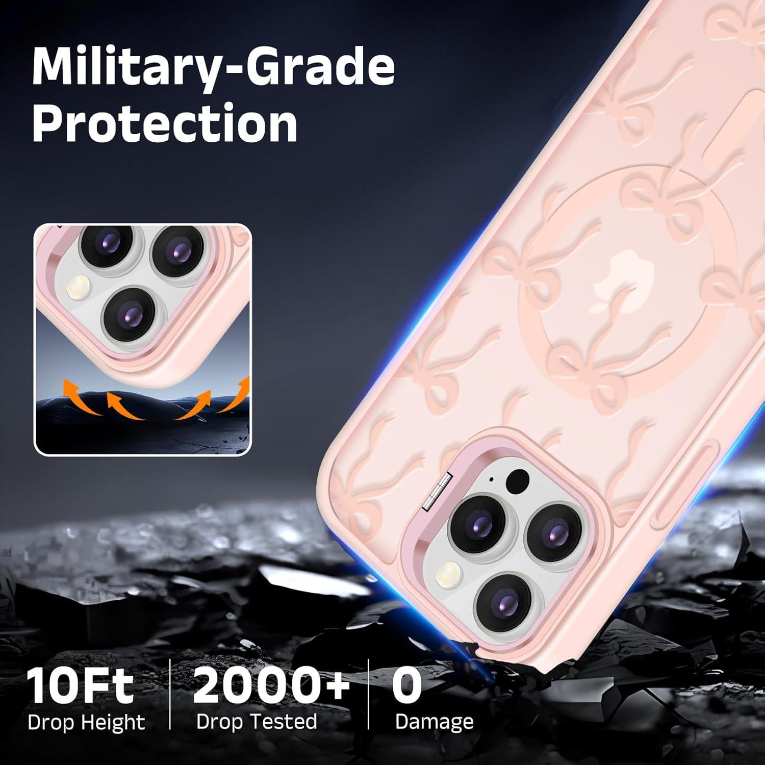 Funda Magnética TQLGY Rosa para iPhone 15 Pro Max, Delgado