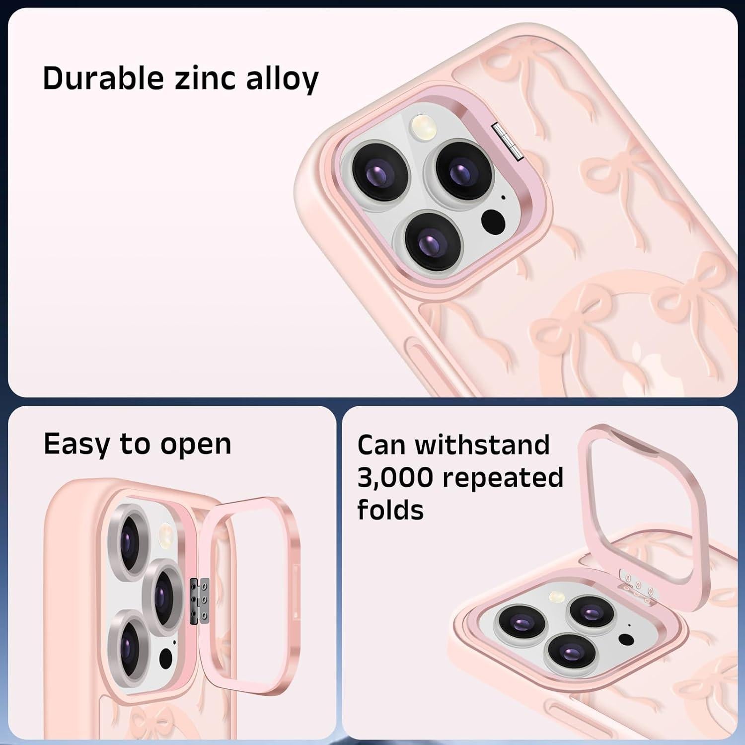 Funda Magnética TQLGY Rosa para iPhone 15 Pro Max, Delgado