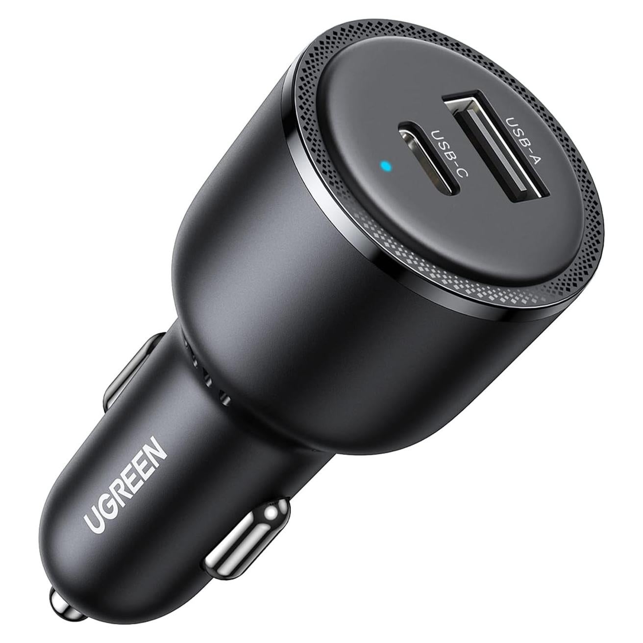 UGREEN 63W USB C Car Charger Adapter, PPS 45W Super Fast Charging 2.0 Type C Car Charger Cargador para Carro, Dual USB C for iPhone 17/16/15/14/13/12, Galaxy S24/S23/S22/Series, iPad, MacBook