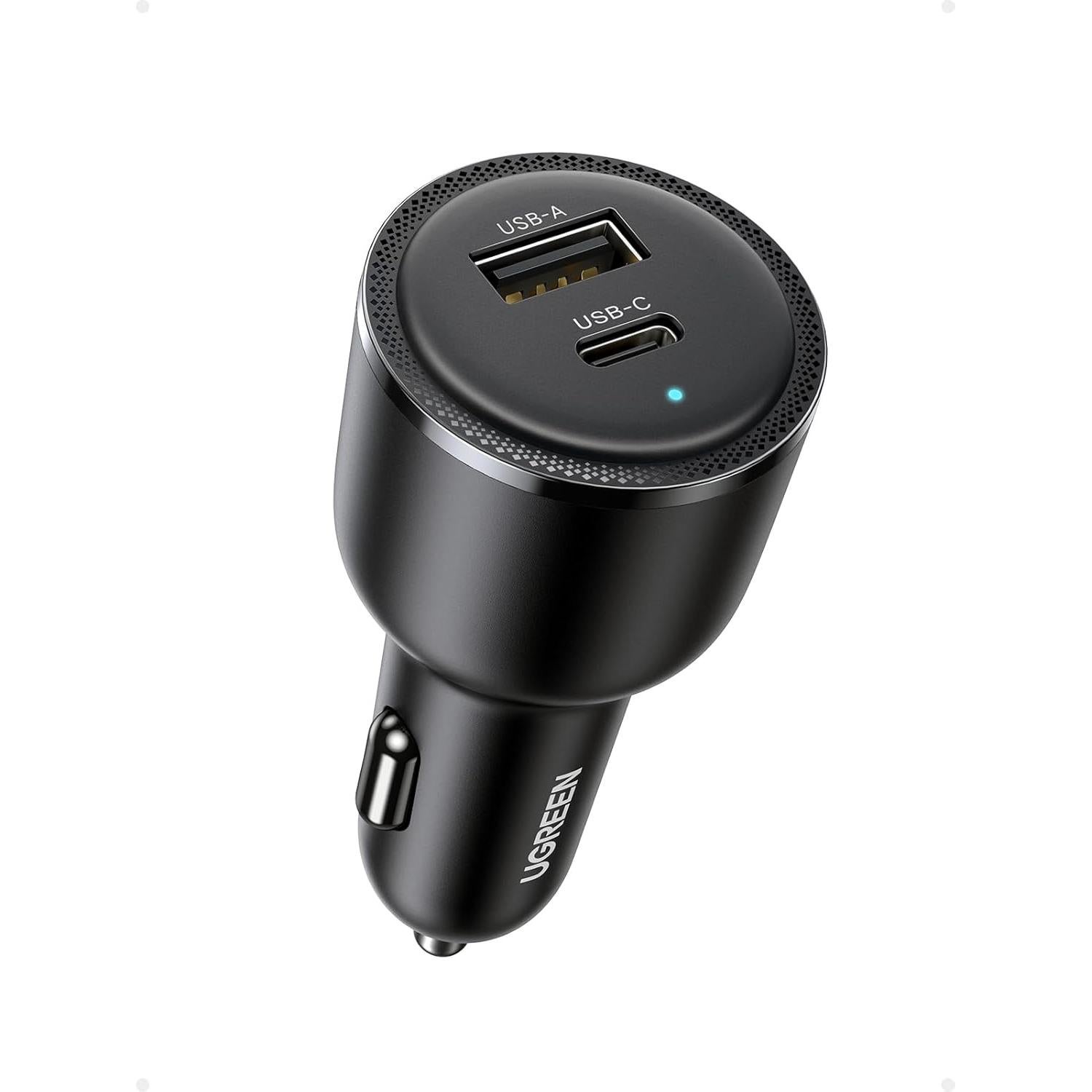 UGREEN 63W USB C Car Charger Adapter, PPS 45W Super Fast Charging 2.0 Type C Car Charger Cargador para Carro, Dual USB C for iPhone 17/16/15/14/13/12, Galaxy S24/S23/S22/Series, iPad, MacBook