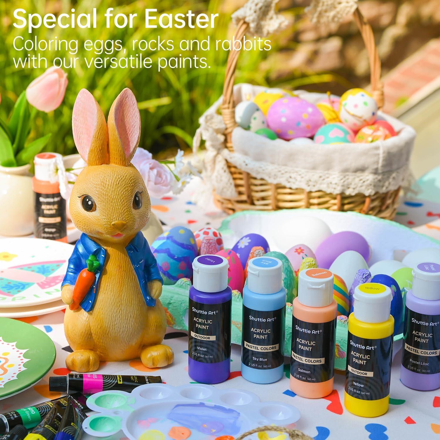 Set de 80 Pinturas Acrílicas Shuttle Art 60 ml y 12 Pinceles