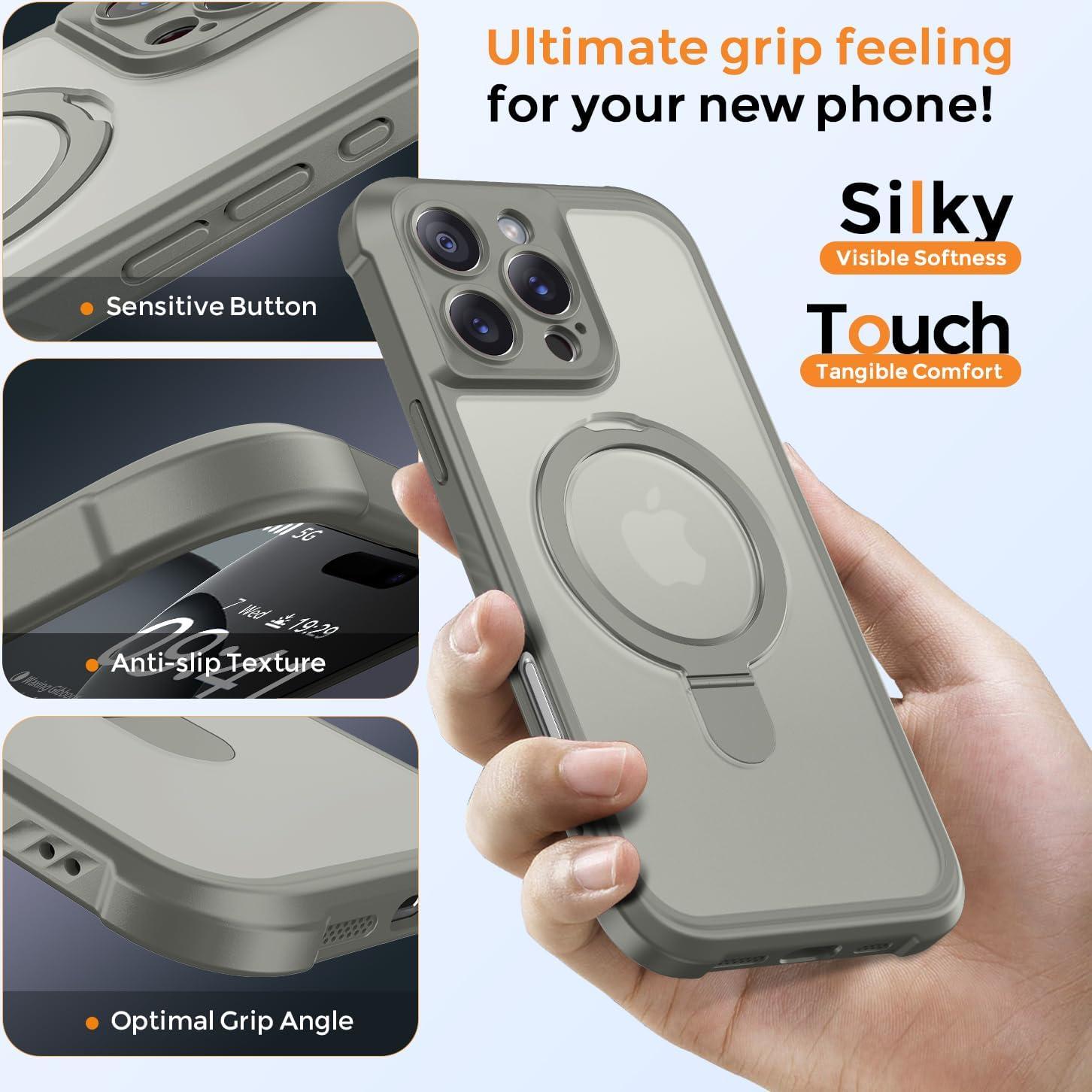 Funda MOCCA iPhone 16 Pro Max Magnética Gris Titanio