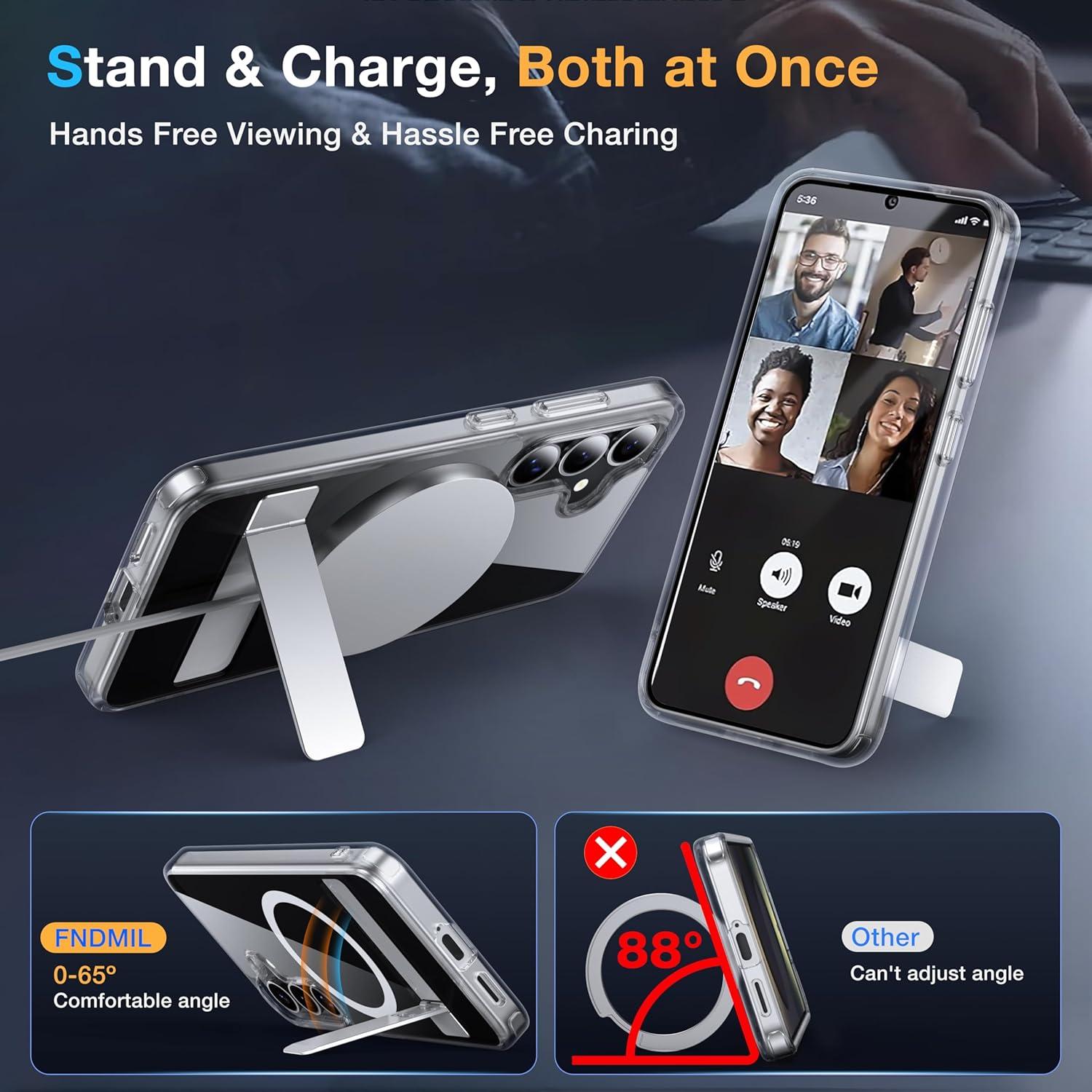 Funda Samsung Galaxy S25 FNDMIL Magnética Transparente