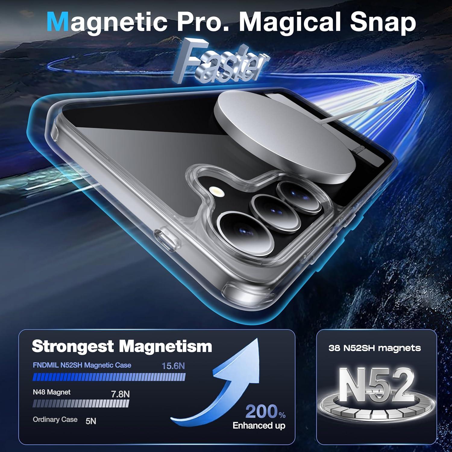 Funda Samsung Galaxy S25 FNDMIL Magnética Transparente