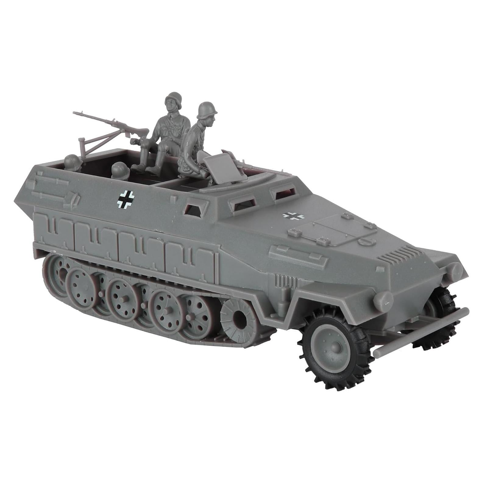 BMC Hanomag Halftrack WW2 + 4 Soldados Plástico Gris