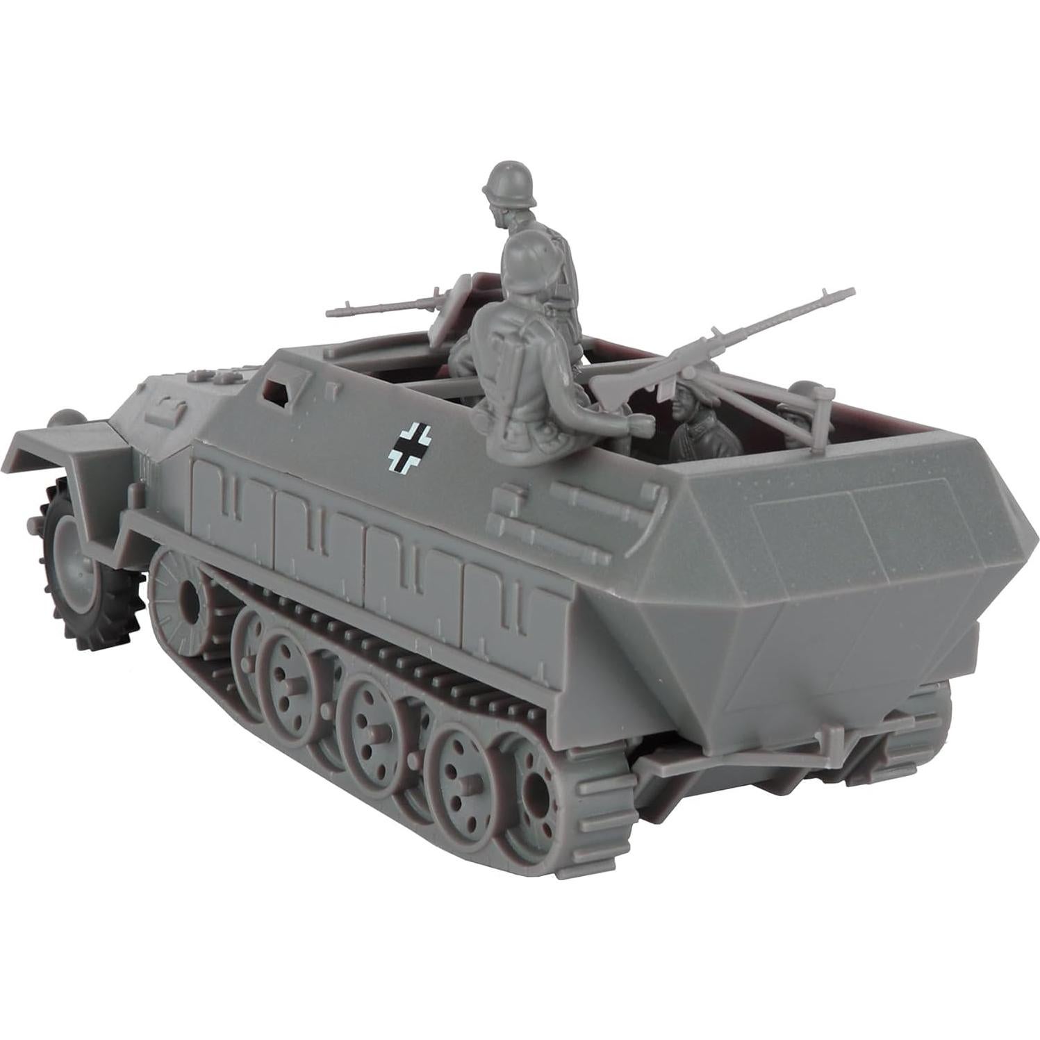 BMC Hanomag Halftrack WW2 + 4 Soldados Plástico Gris