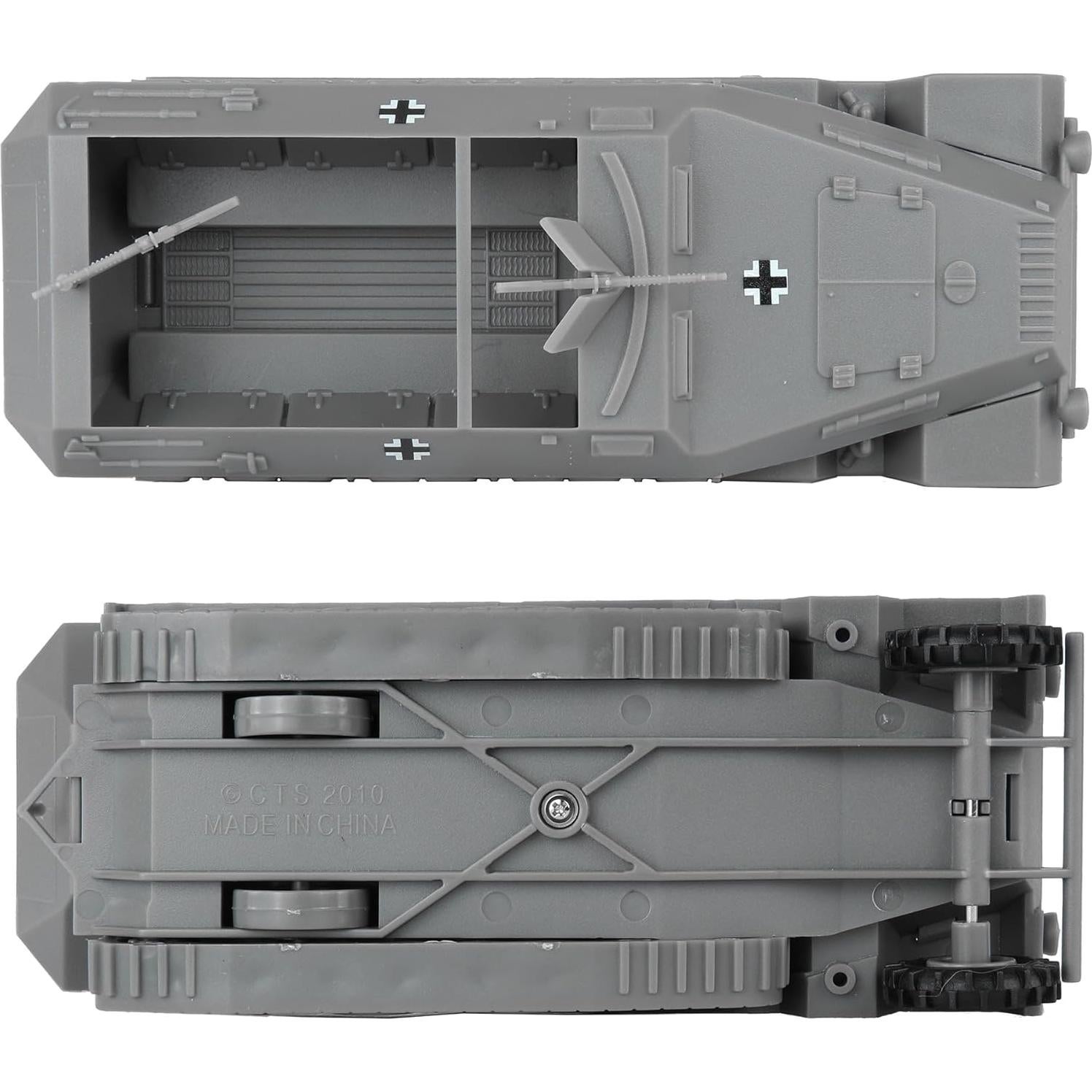 BMC Hanomag Halftrack WW2 + 4 Soldados Plástico Gris