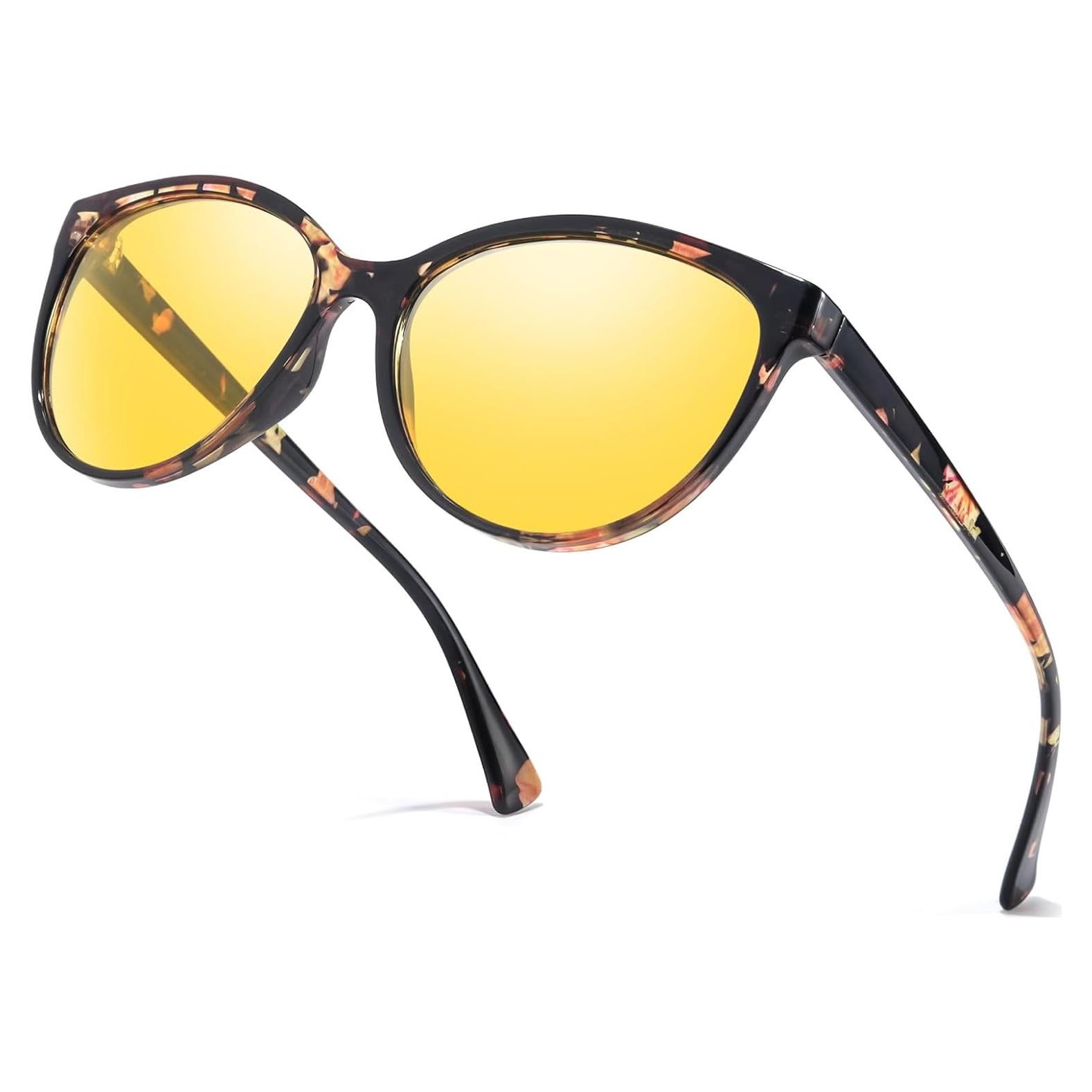 Gafas de visión nocturna FIMILU Cat-eye amarillas polarizadas