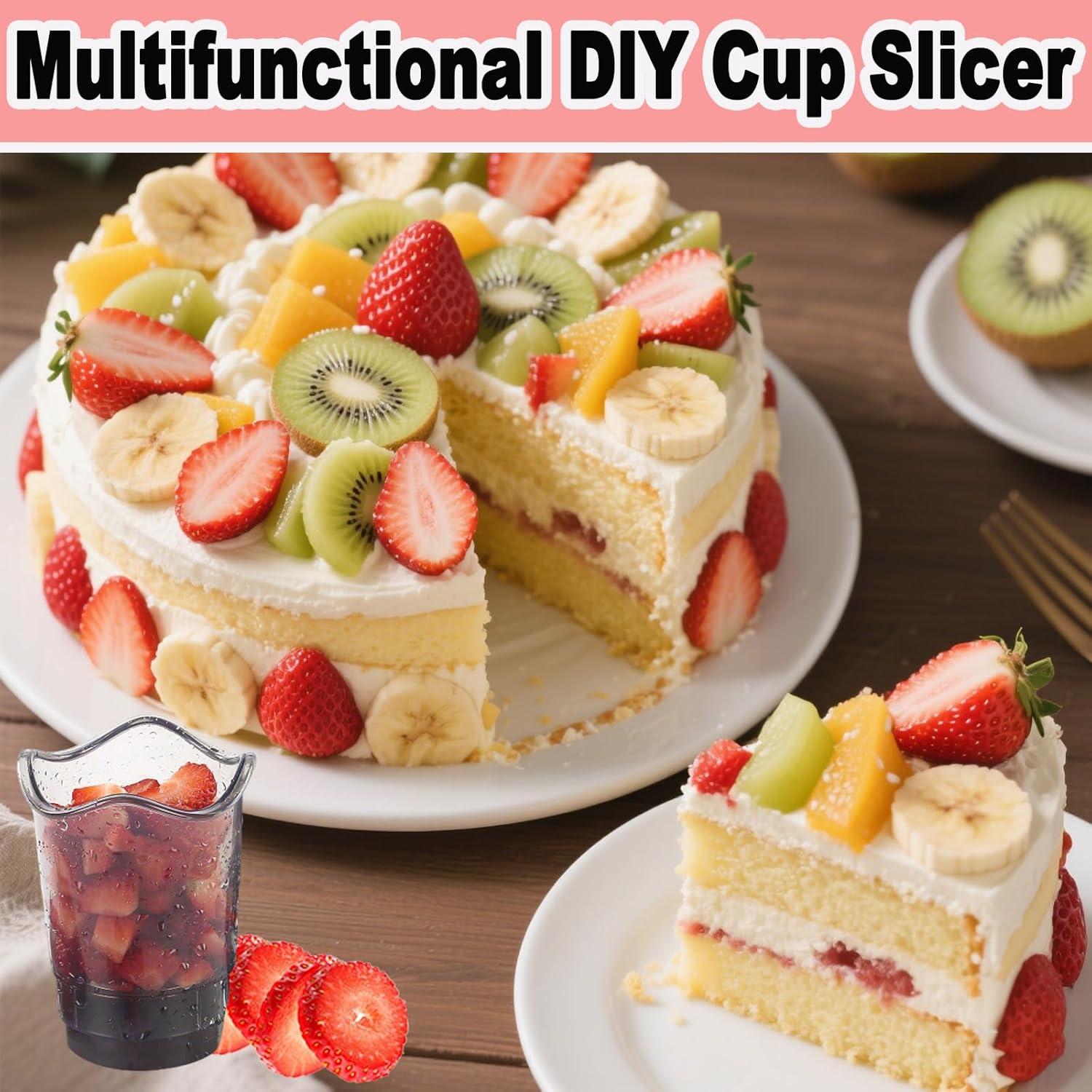 Cortador de Fresas NOVANO con 8 Cuchillas de Acero Inoxidable