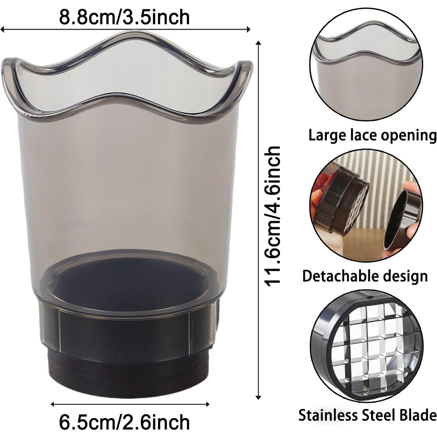 Cortador de Fresas NOVANO con 8 Cuchillas de Acero Inoxidable
